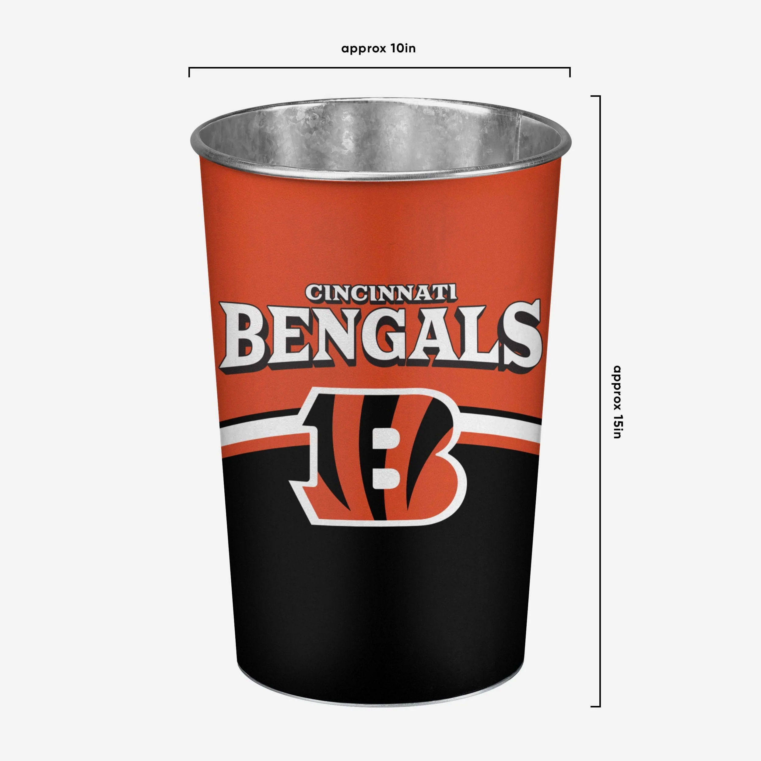Cincinnati Bengals Team Stripe Trash Can - Image 4