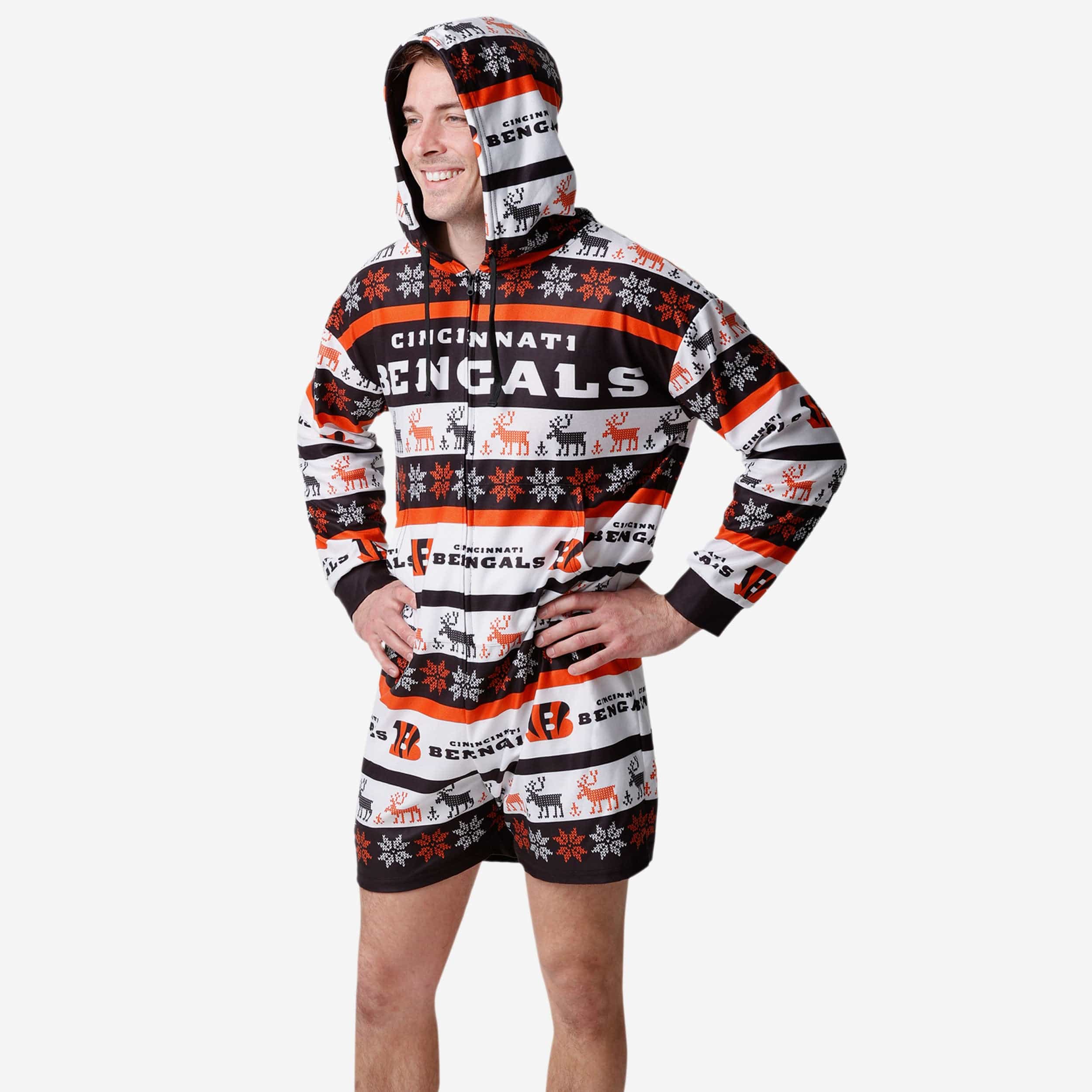 Cincinnati Bengals Ugly Short One Piece Pajamas