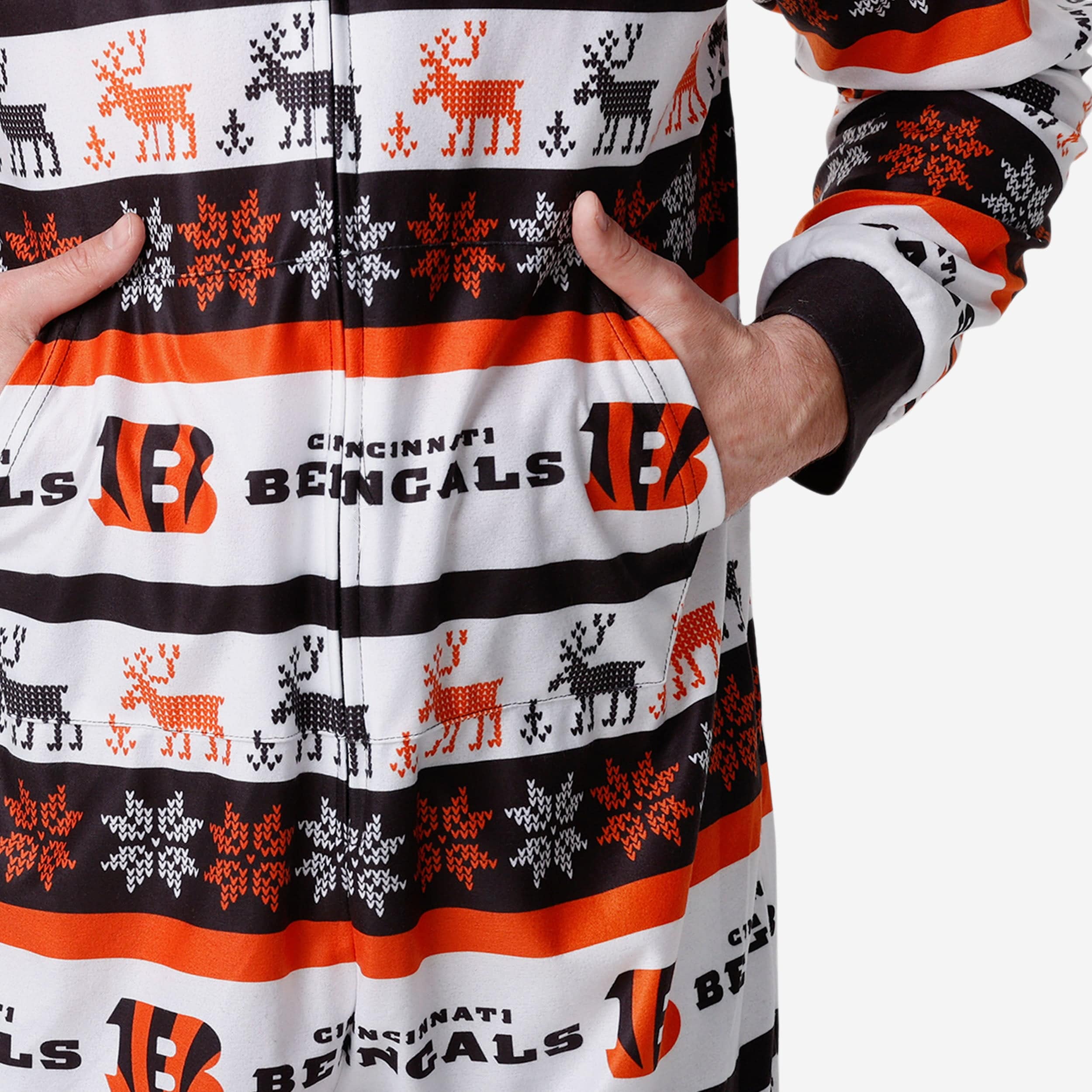 Cincinnati Bengals Ugly Short One Piece Pajamas - Image 4