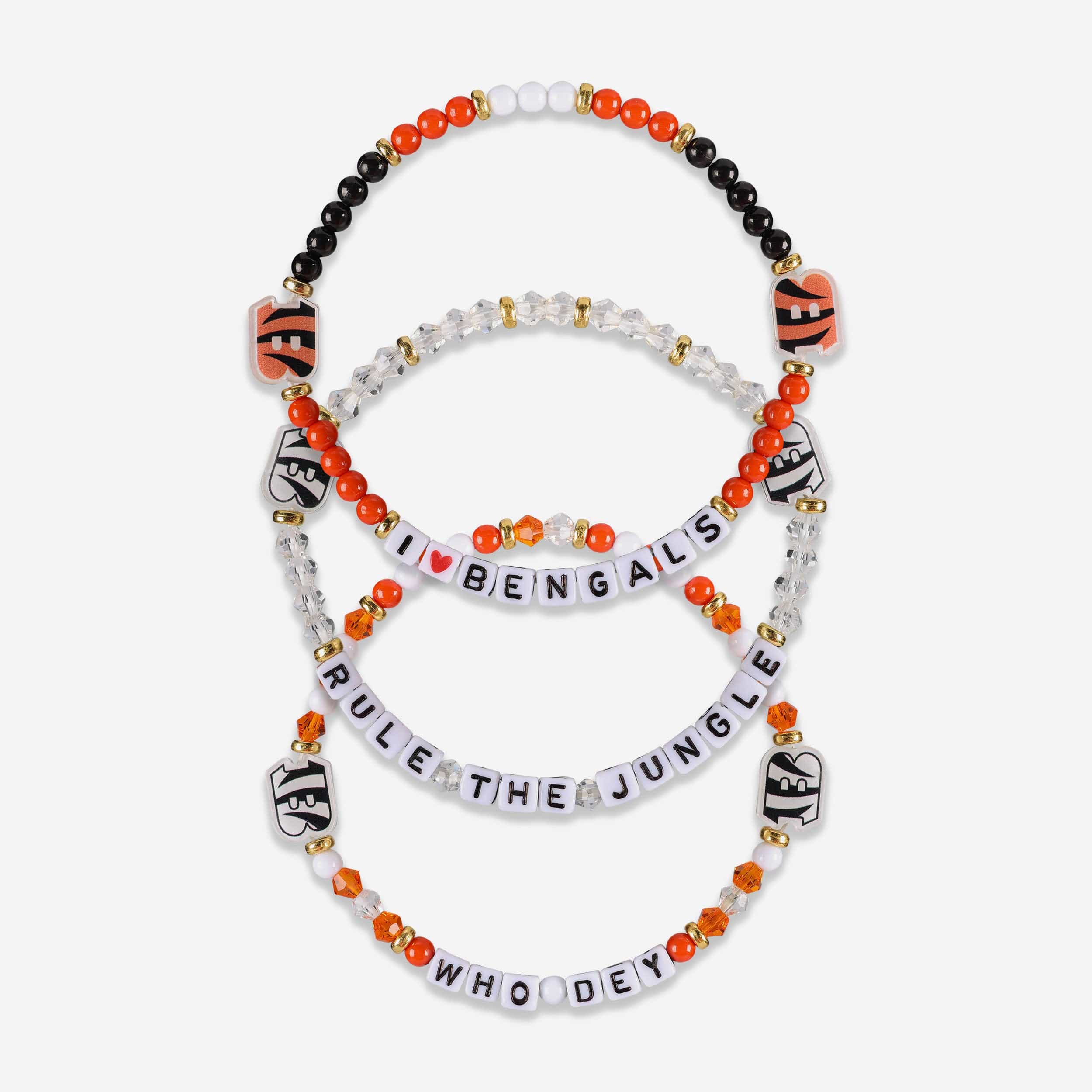 Cincinnati Bengals White 3 Pack Friendship Bracelet