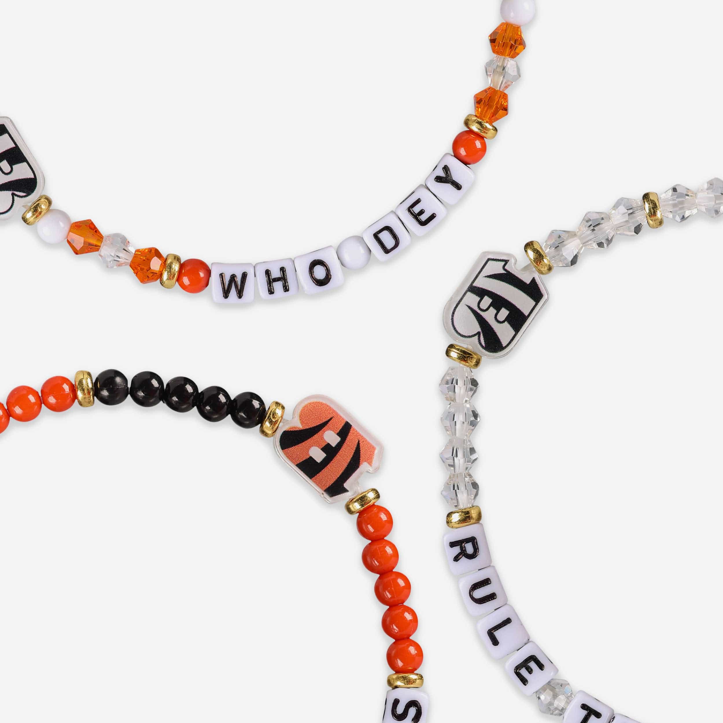 Cincinnati Bengals White 3 Pack Friendship Bracelet - Image 2