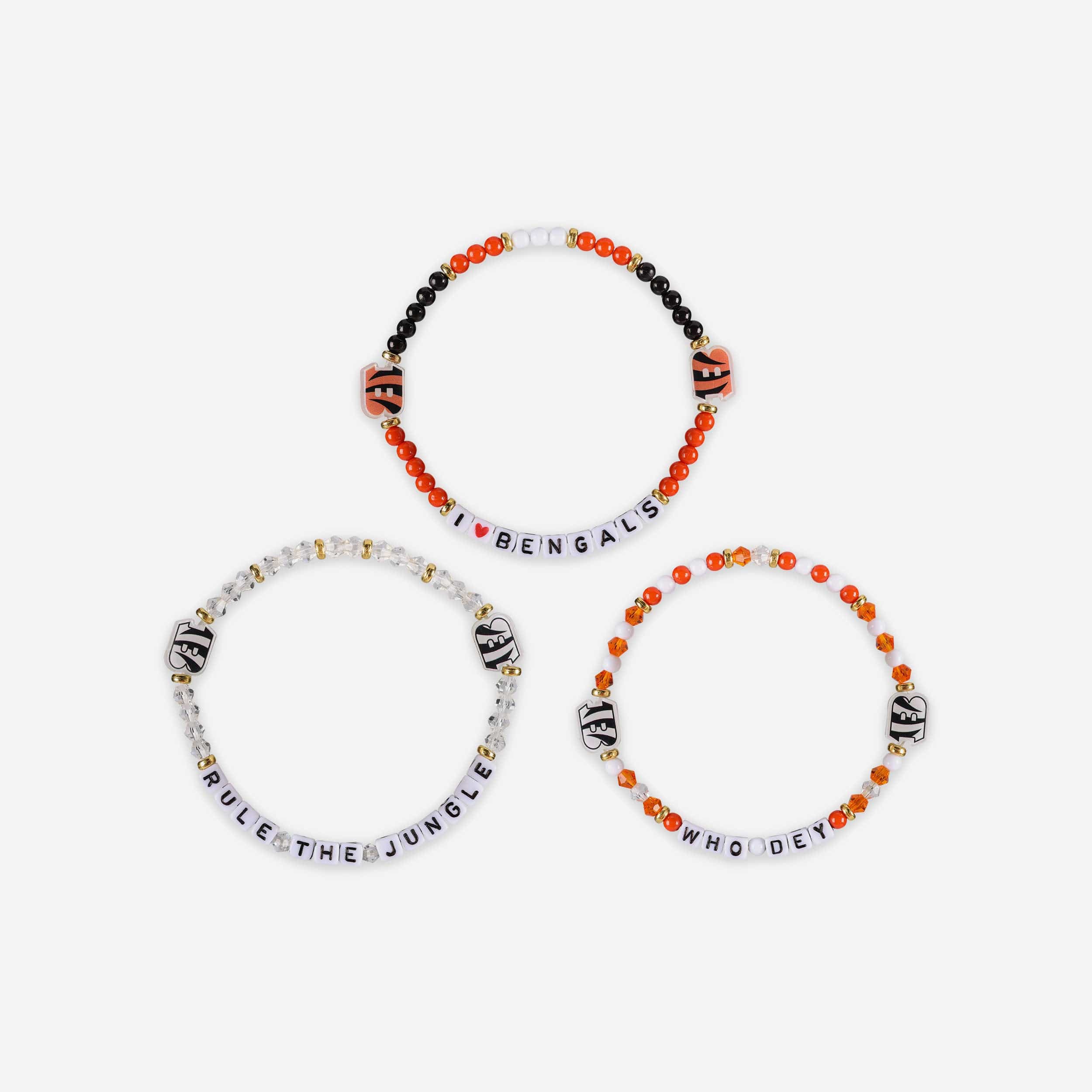 Cincinnati Bengals White 3 Pack Friendship Bracelet - Image 3