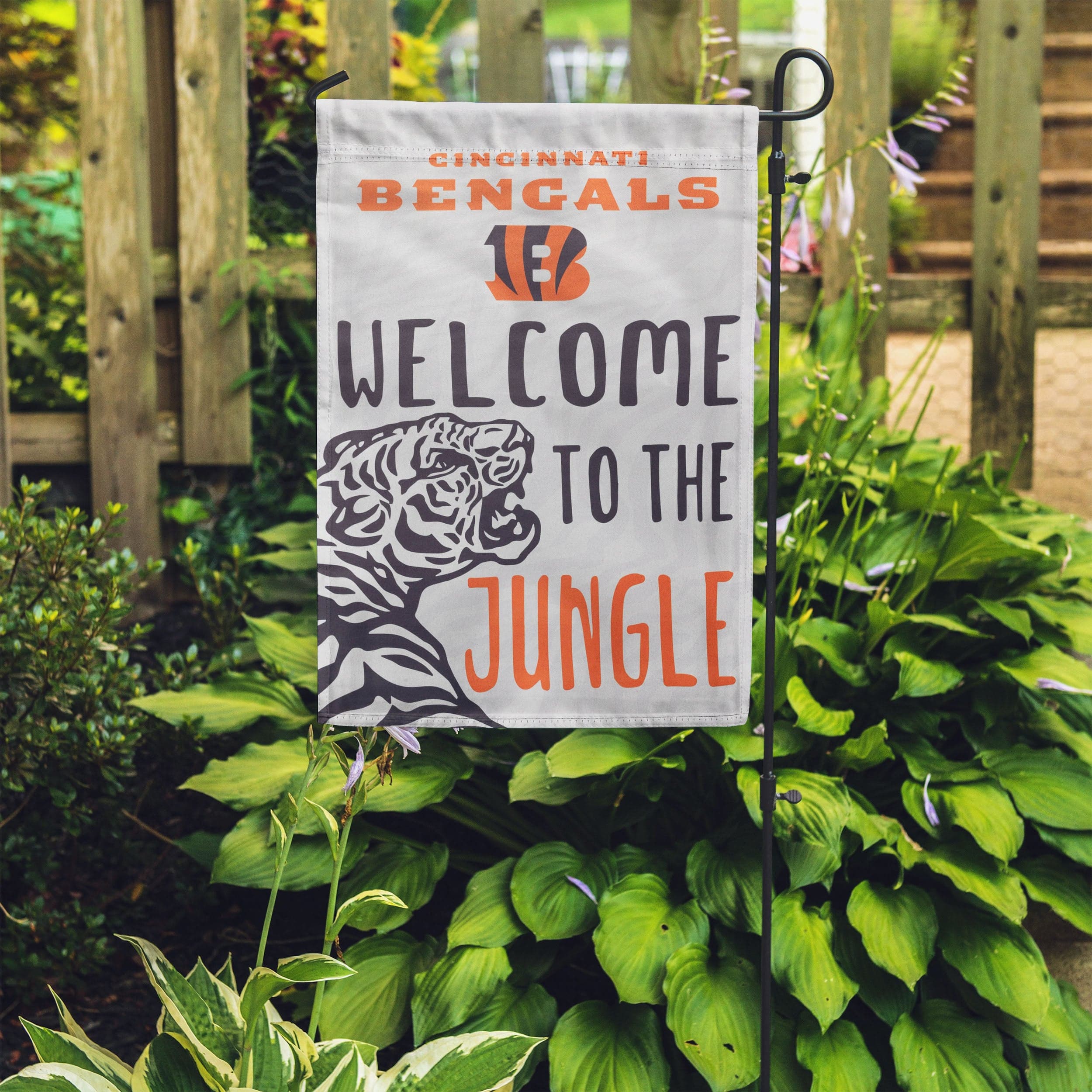 Cincinnati Bengals White Stripe Big Logo Garden Flag - Image 3