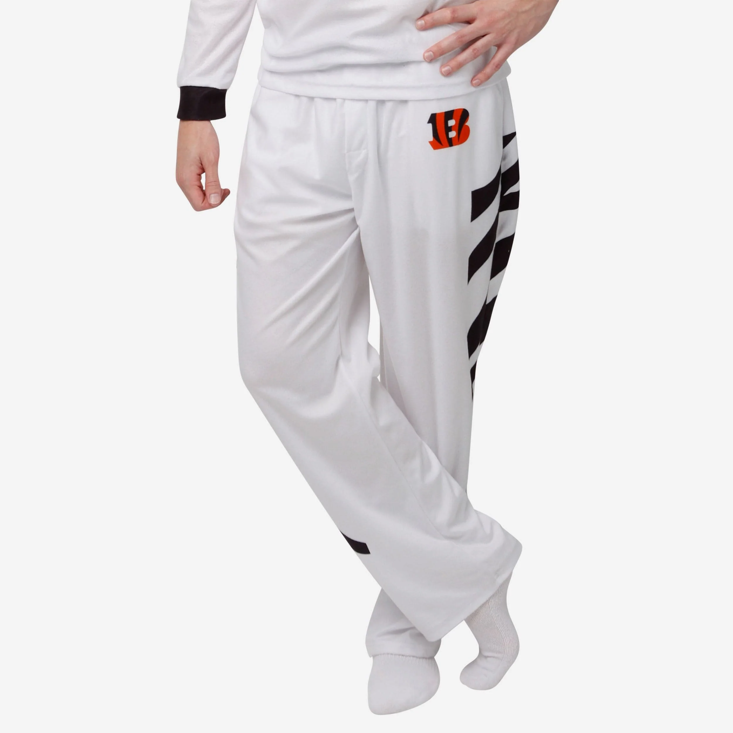 Cincinnati Bengals White Stripe Pajama Pants