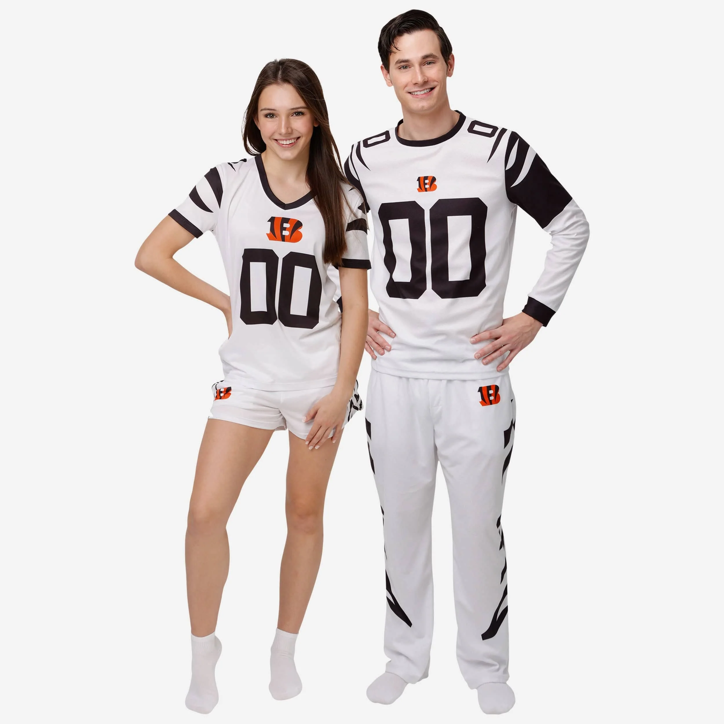 Cincinnati Bengals White Stripe Pajama Pants - Image 3