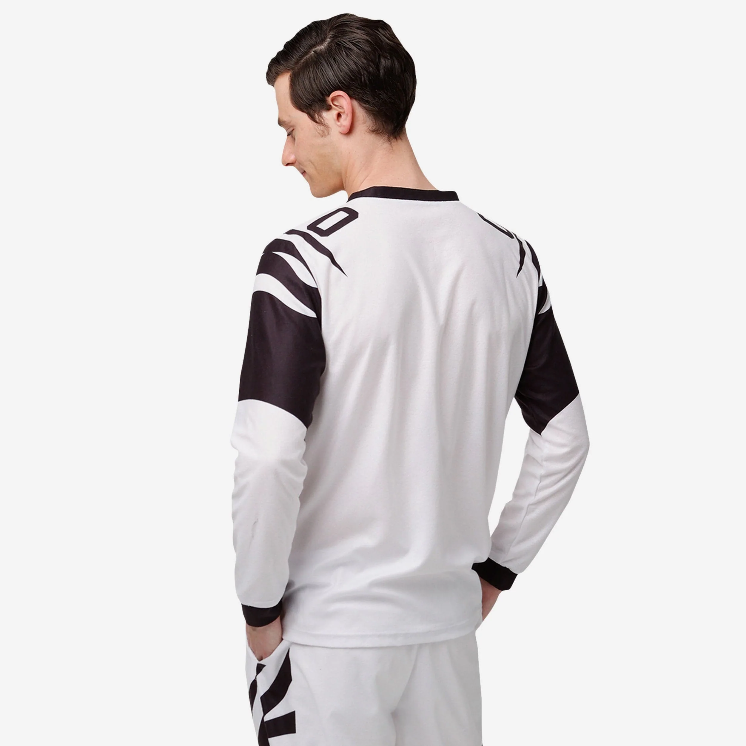 Cincinnati Bengals White Stripe Pajama Shirt - Image 2