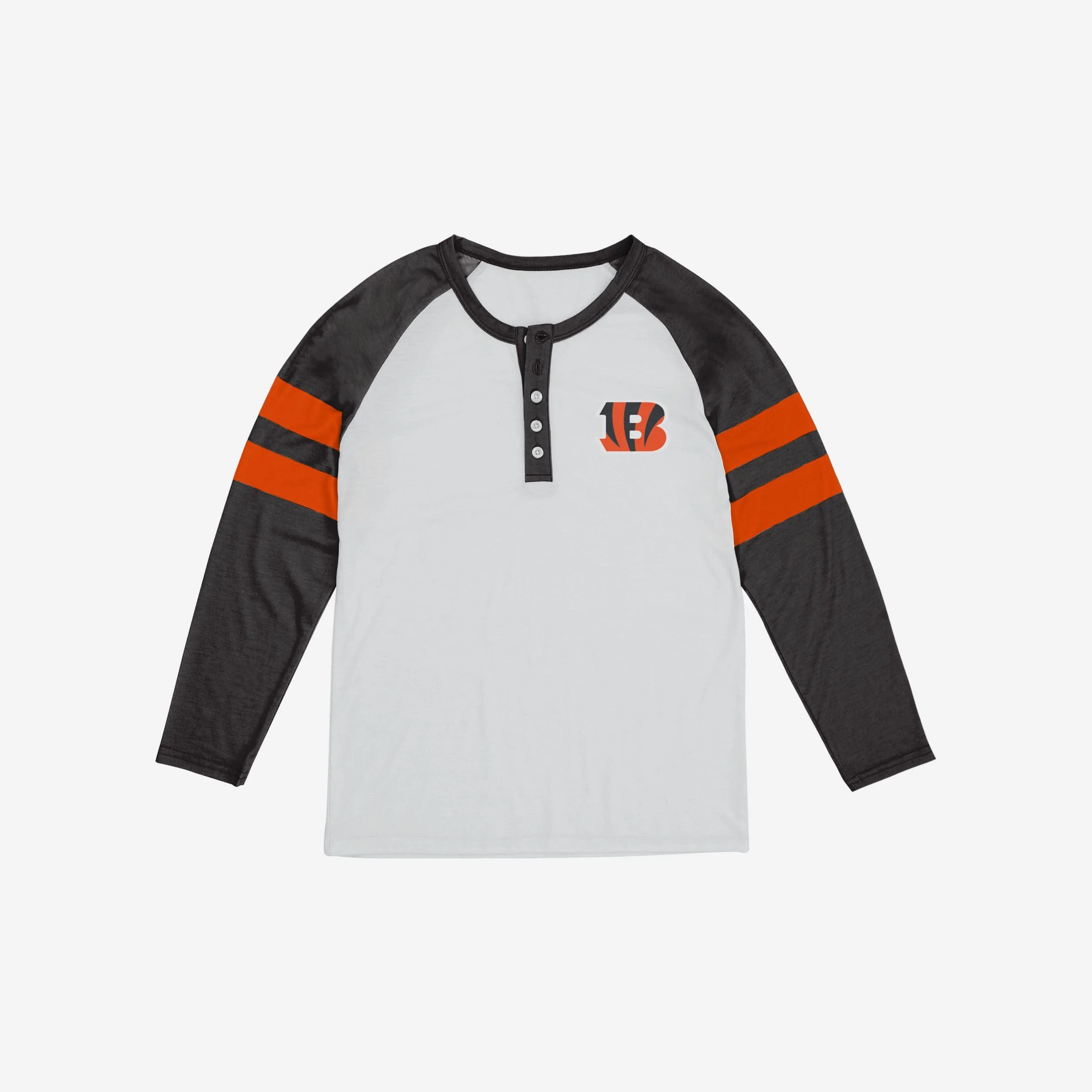 Cincinnati Bengals Womens Big Logo Long Sleeve Henley - Image 3