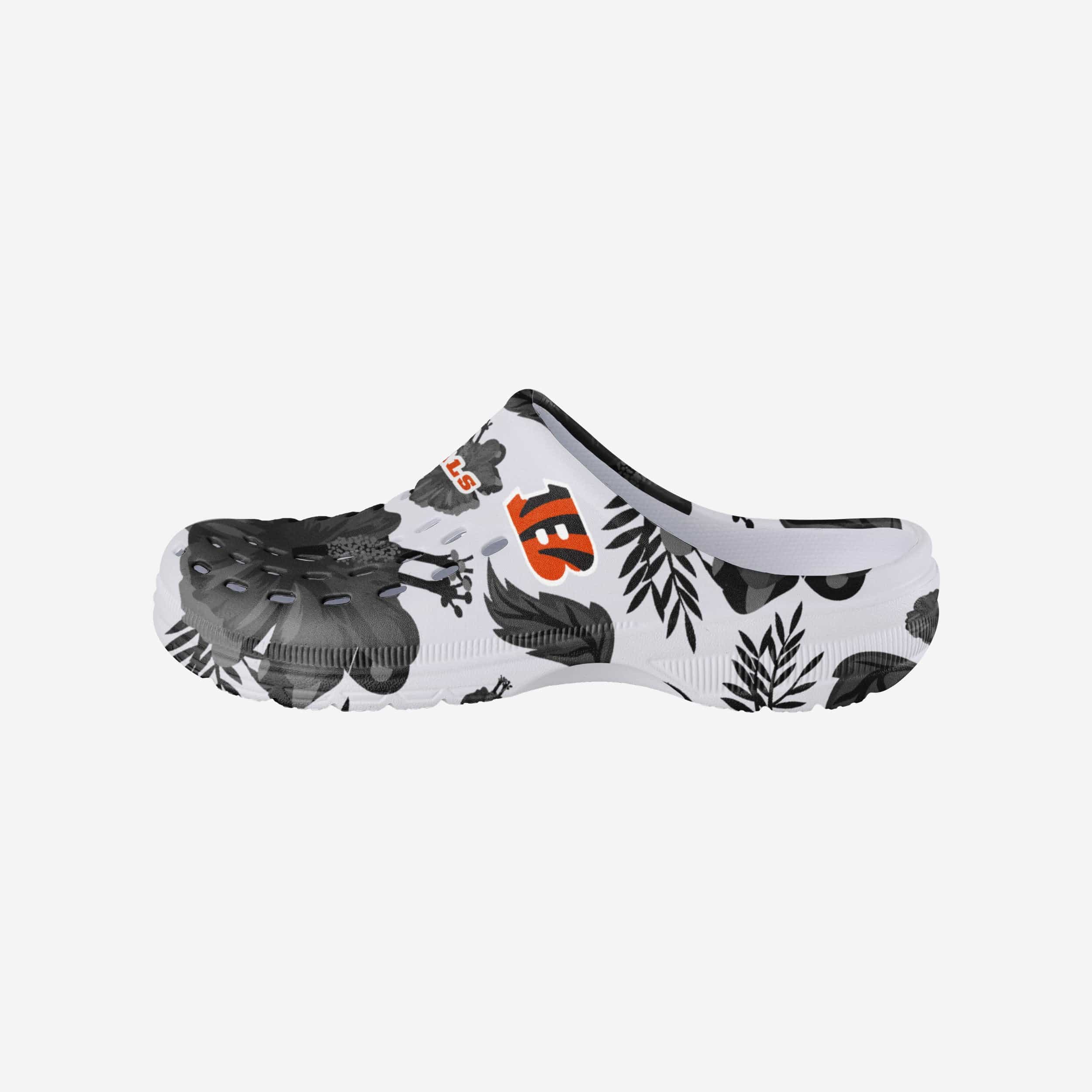 Cincinnati Bengals Womens Floral White Clog