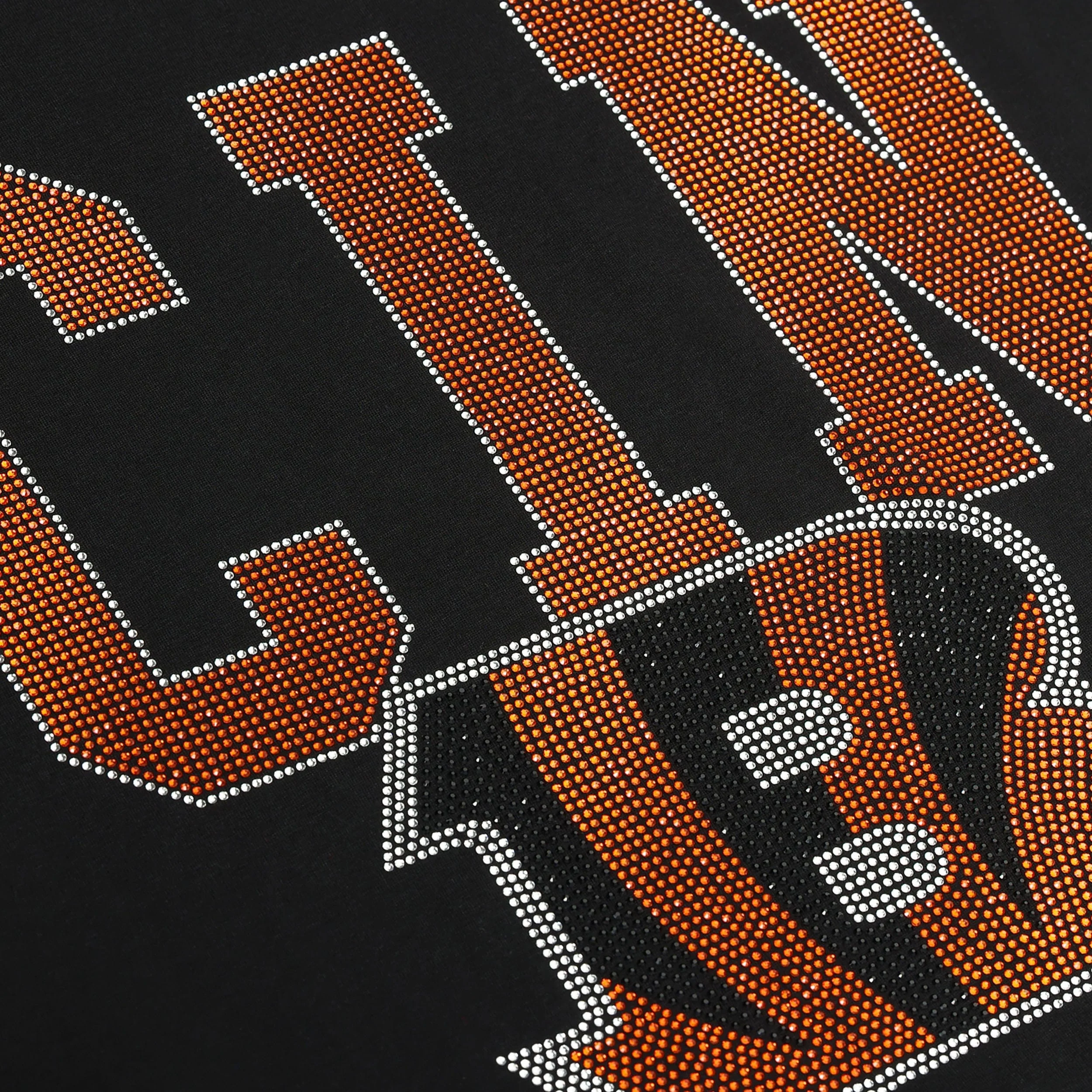 Cincinnati Bengals Womens Rhinestone Logo Crop Top - Image 2
