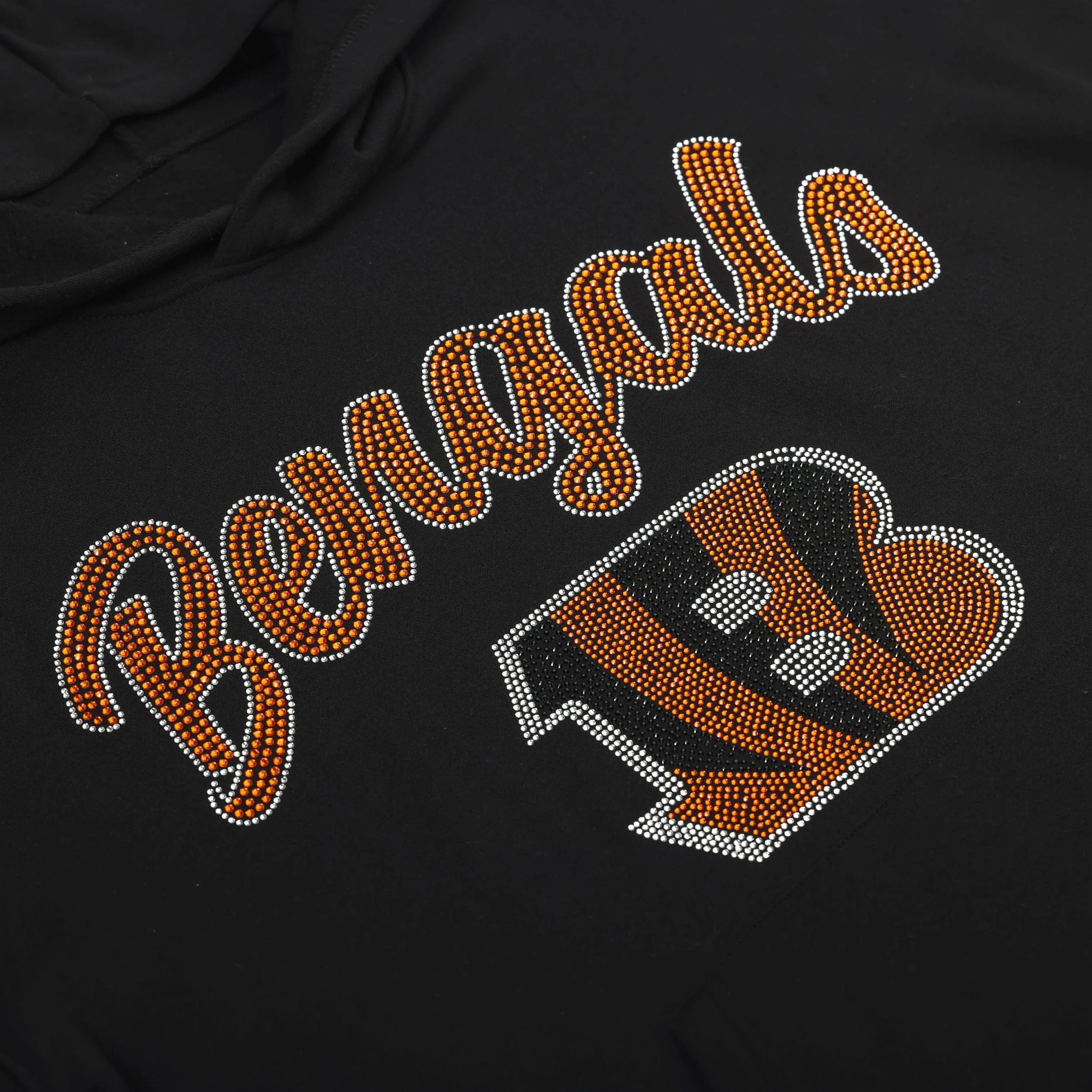 Cincinnati Bengals Womens Rhinestone Logo Oversized Hoodie - Image 2