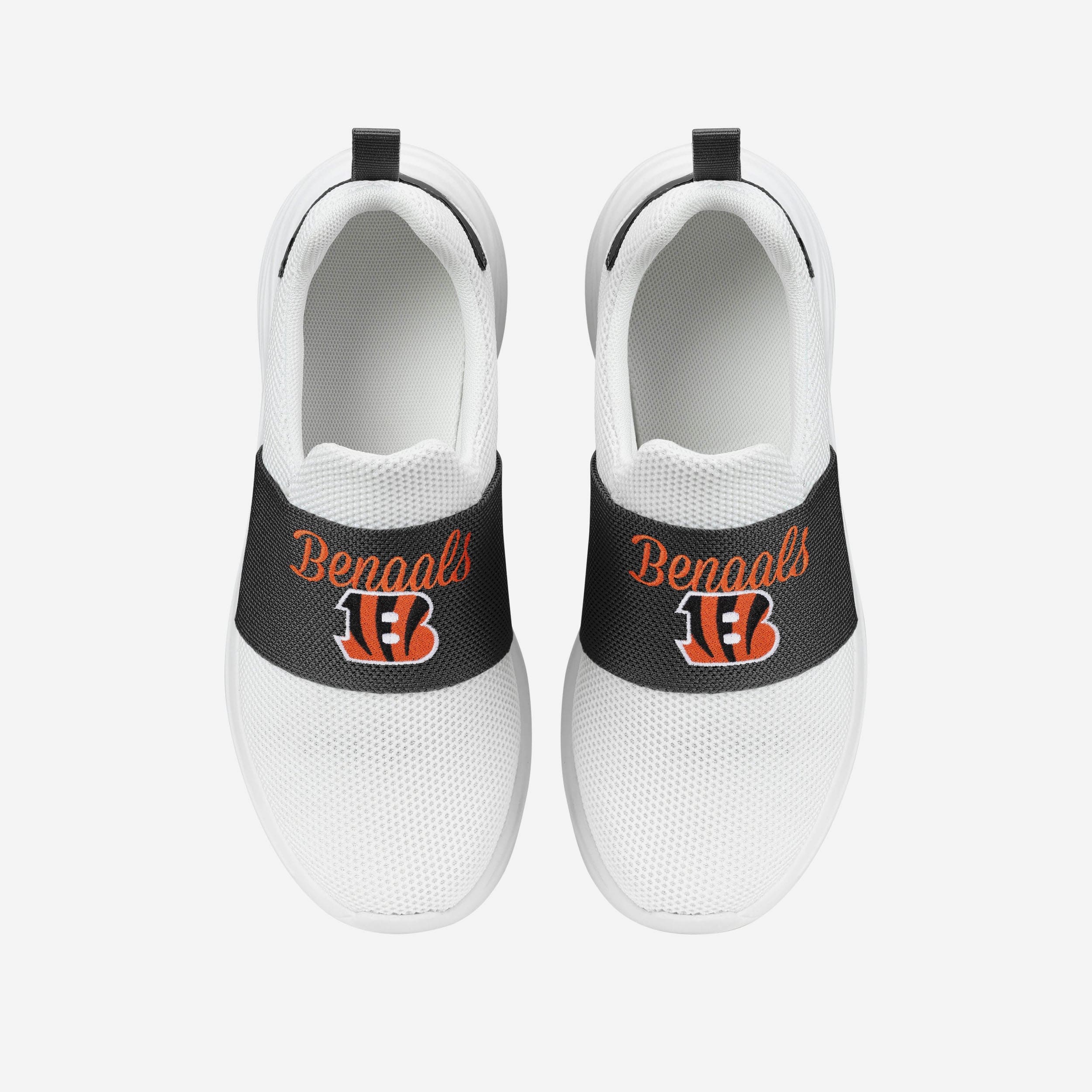 Cincinnati Bengals Womens Script Wordmark White Slip On Sneakers - Image 4