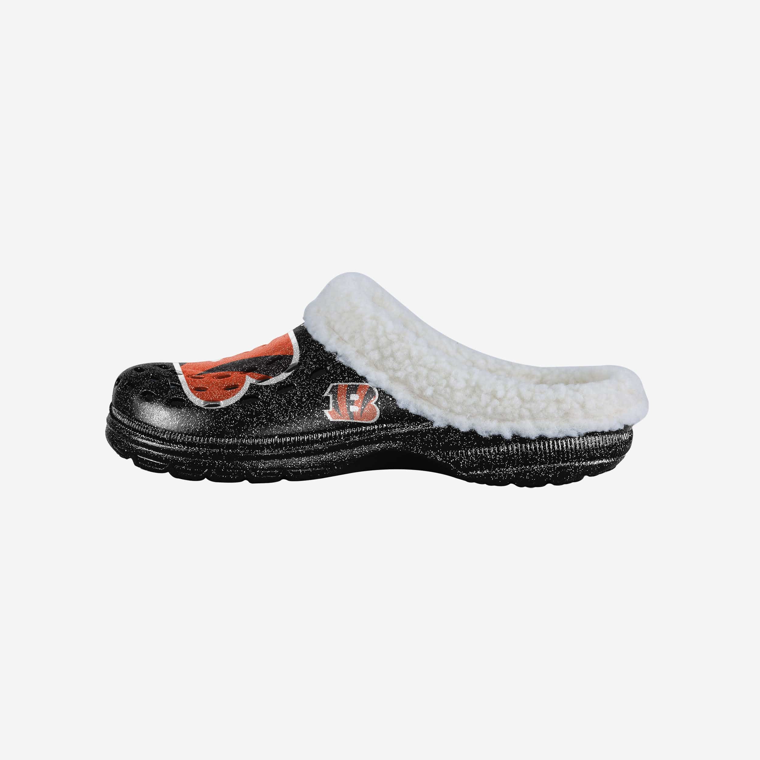 Cincinnati Bengals Womens Sherpa Lined Glitter Clog