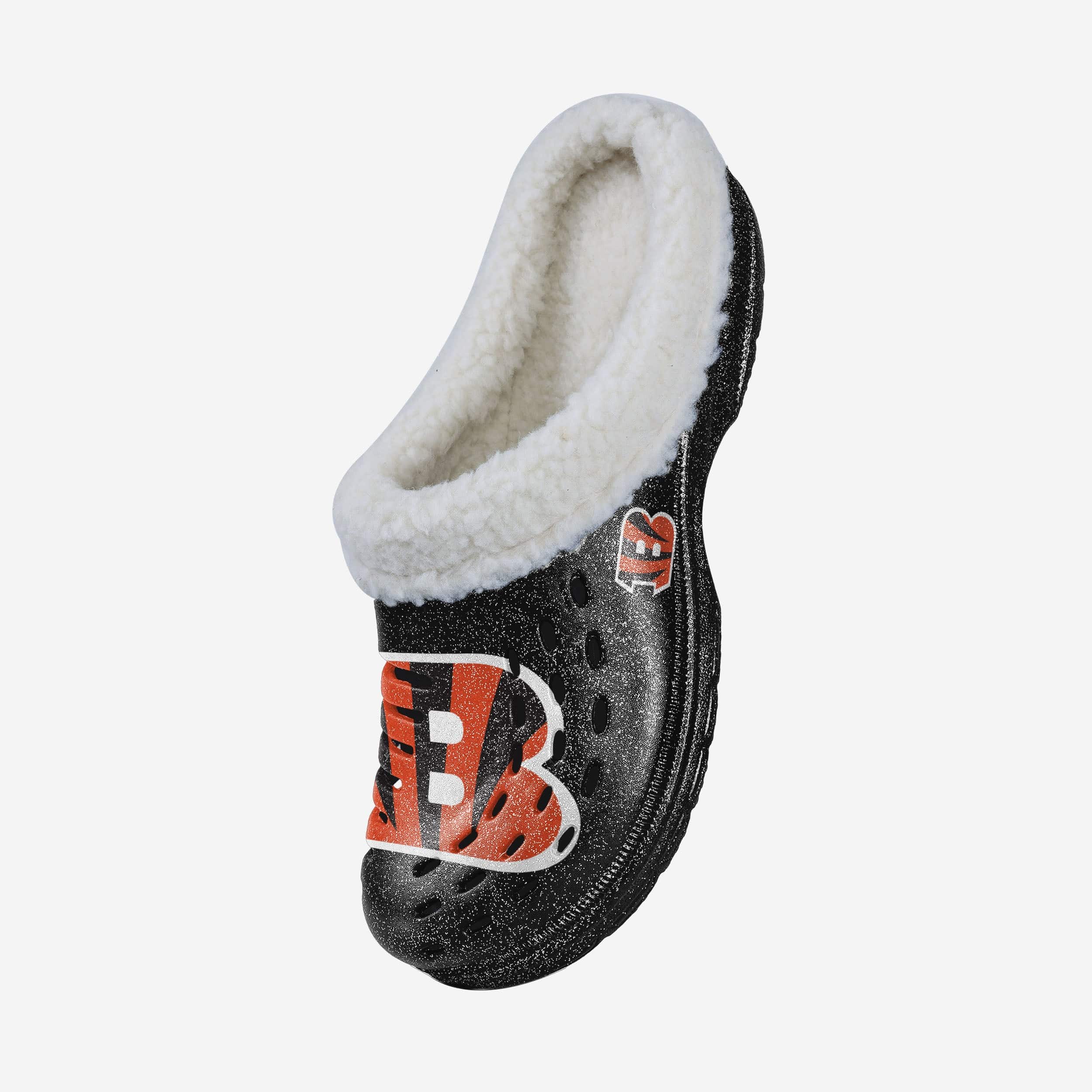 Cincinnati Bengals Womens Sherpa Lined Glitter Clog - Image 2