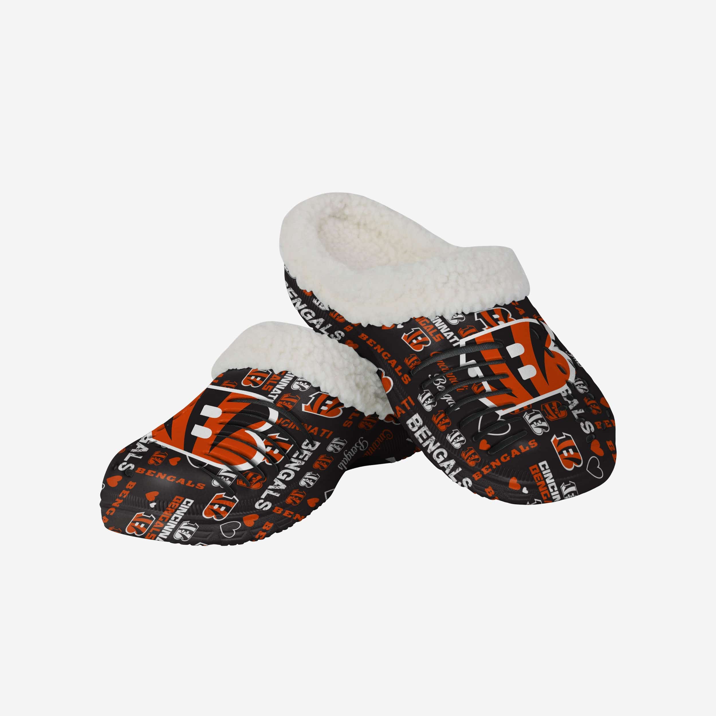Cincinnati Bengals Womens Sherpa Lined Logo Love Clog - Image 3
