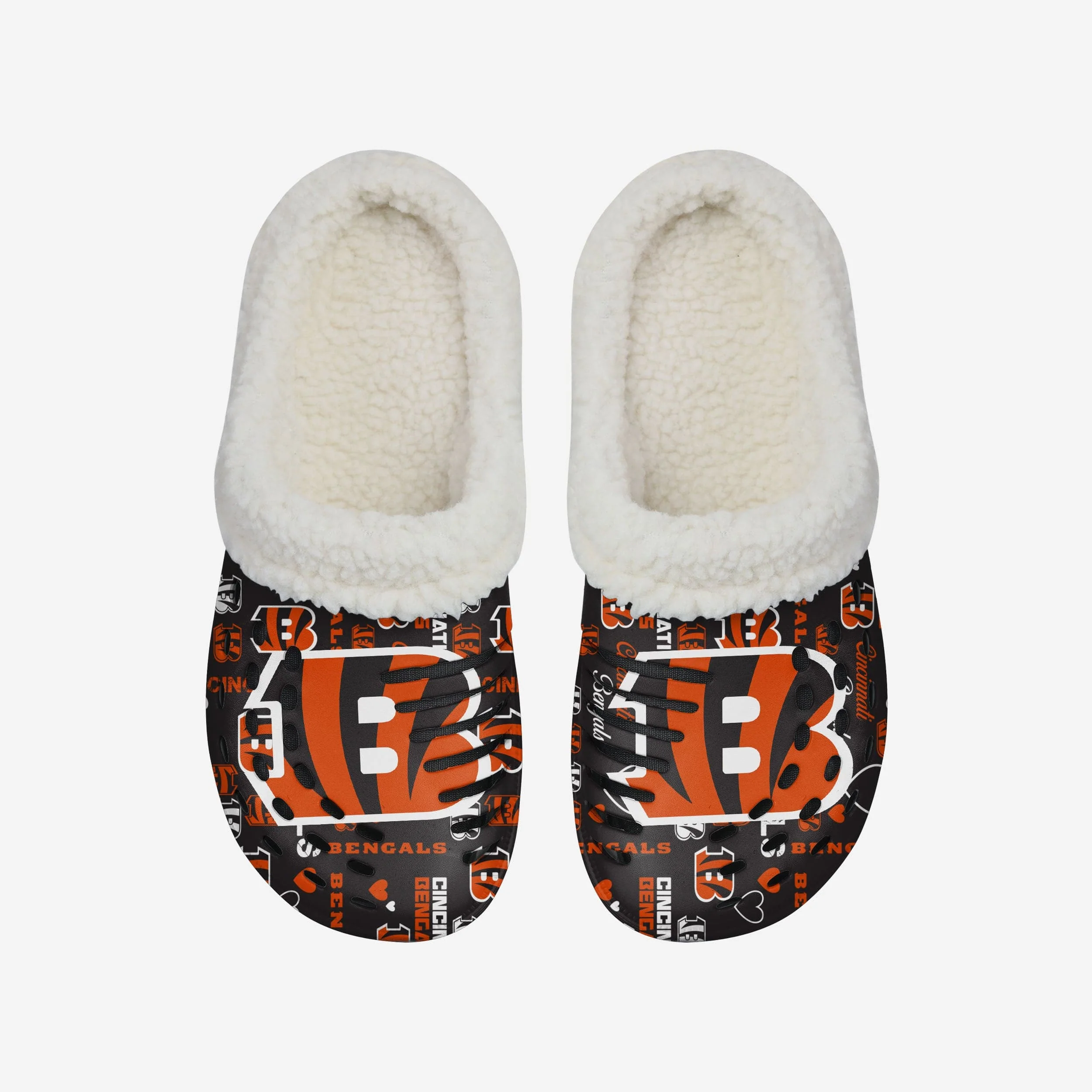Cincinnati Bengals Womens Sherpa Lined Logo Love Clog - Image 4