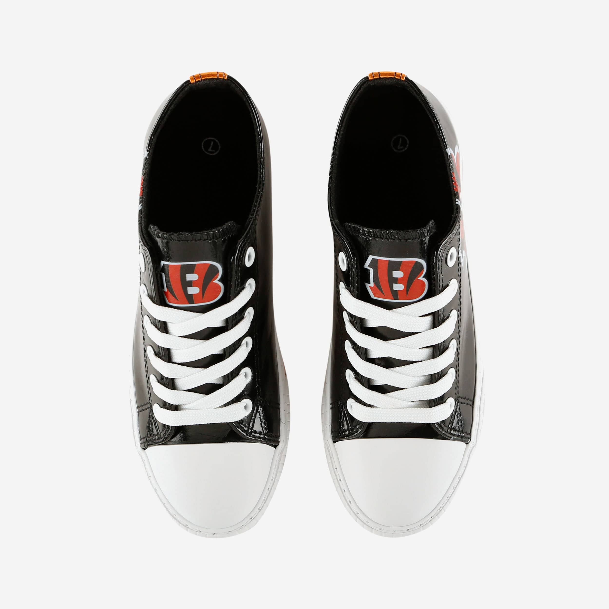 Cincinnati Bengals Womens Team Color Metallic Low Top Canvas Shoes - Image 5