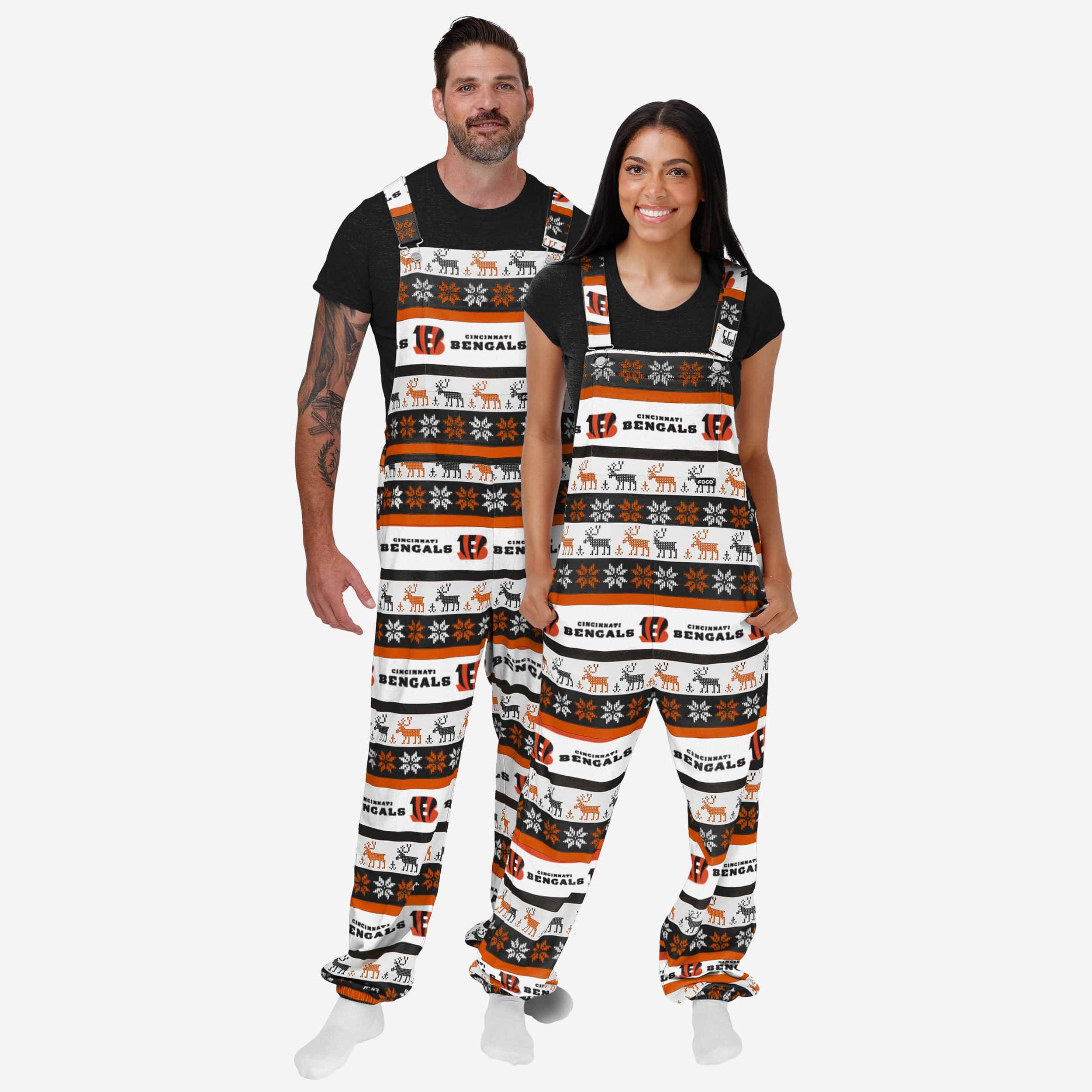 Cincinnati Bengals Womens Ugly Home Gating Bib Overalls - Image 3