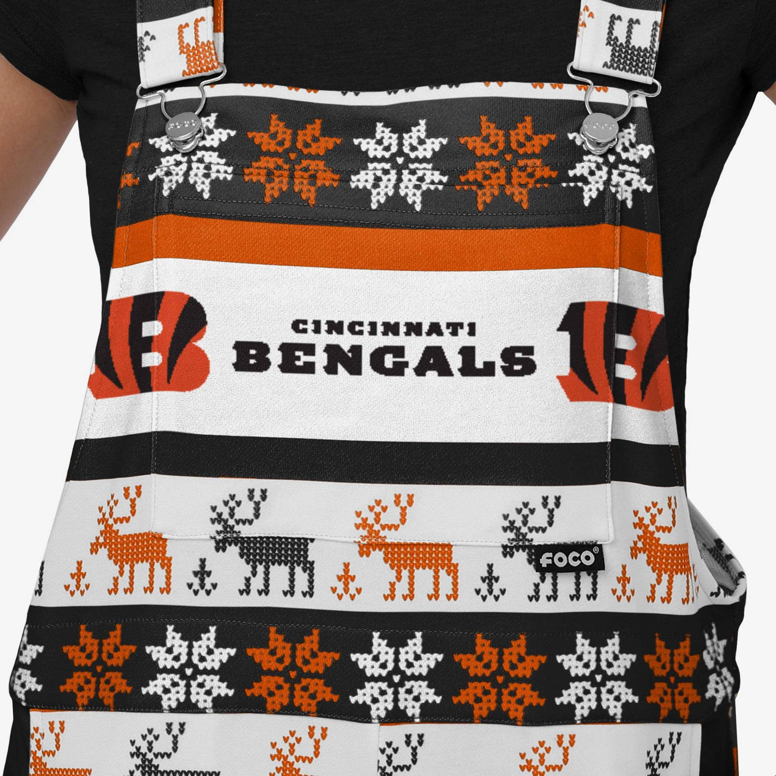 Cincinnati Bengals Womens Ugly Home Gating Bib Overalls - Image 4