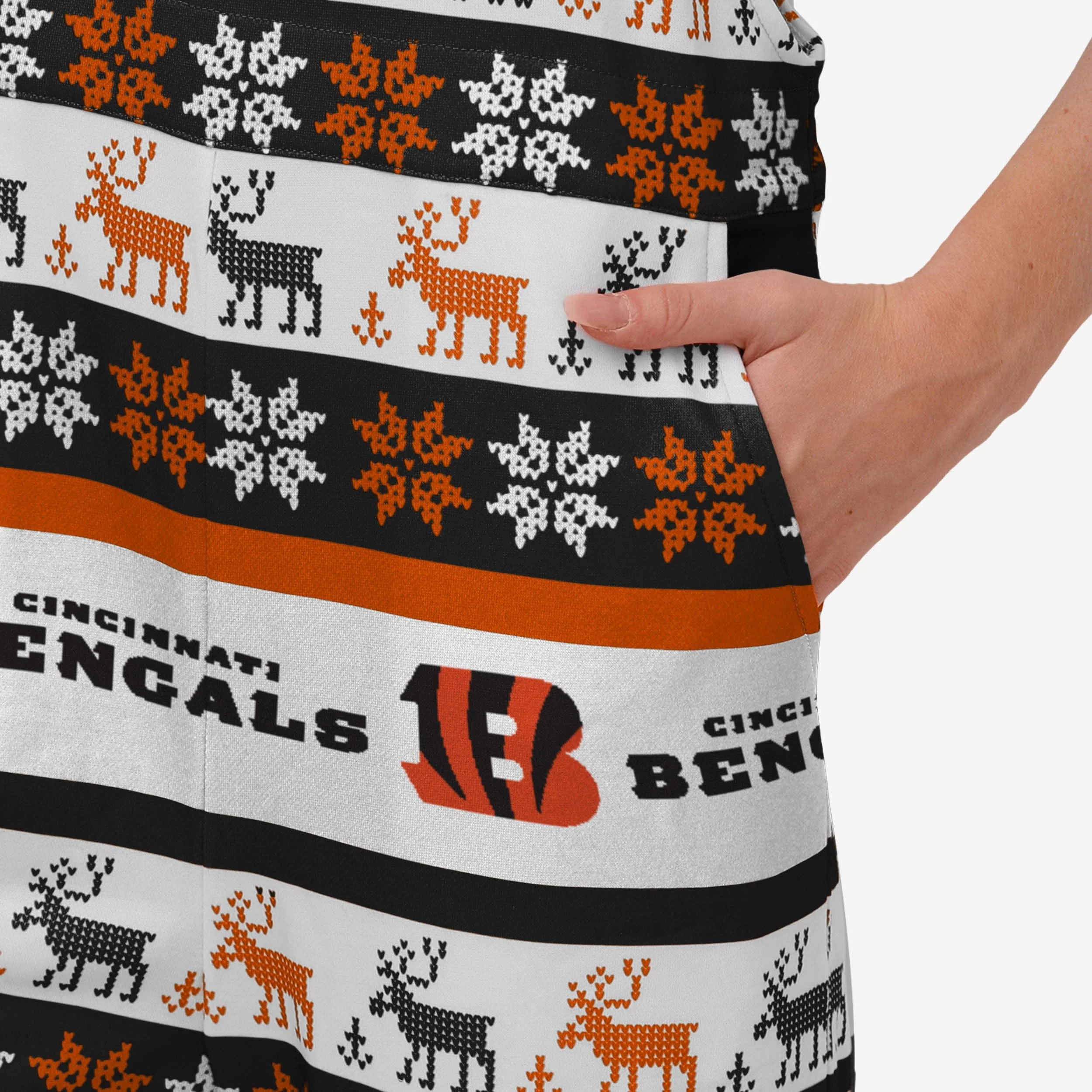 Cincinnati Bengals Womens Ugly Home Gating Bib Overalls - Image 5