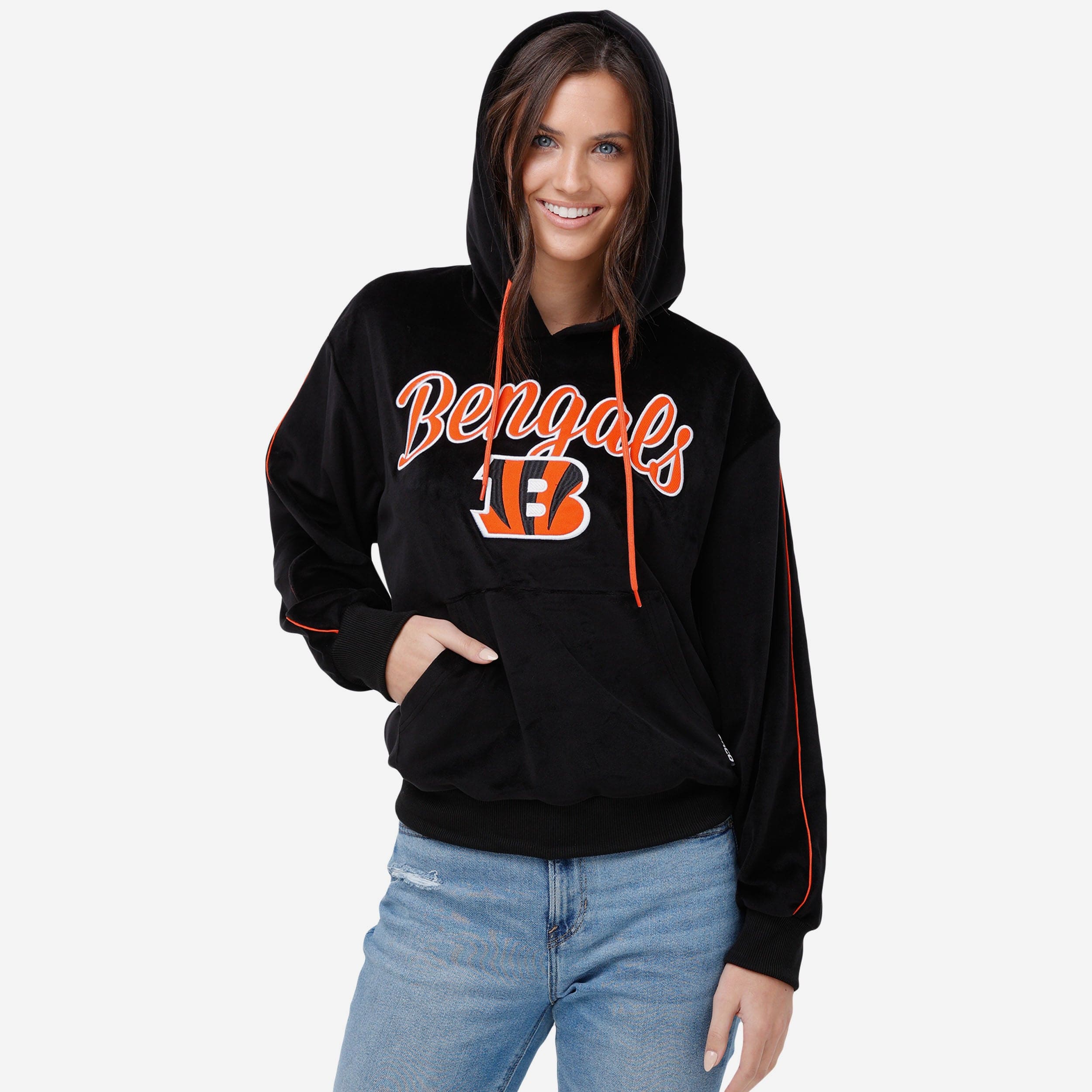 Cincinnati Bengals Womens Velour Hooded Sweatshirt