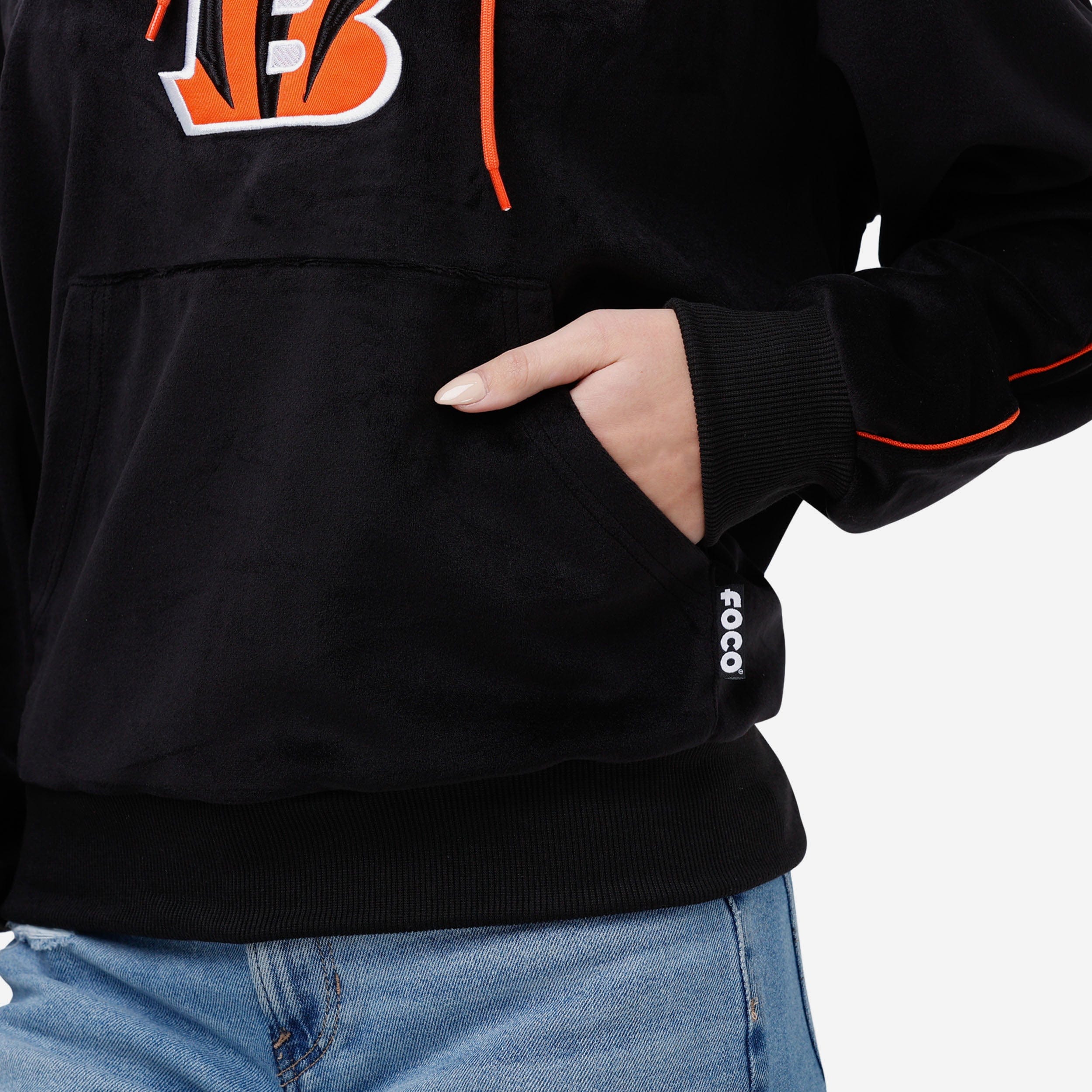 Cincinnati Bengals Womens Velour Hooded Sweatshirt - Image 3
