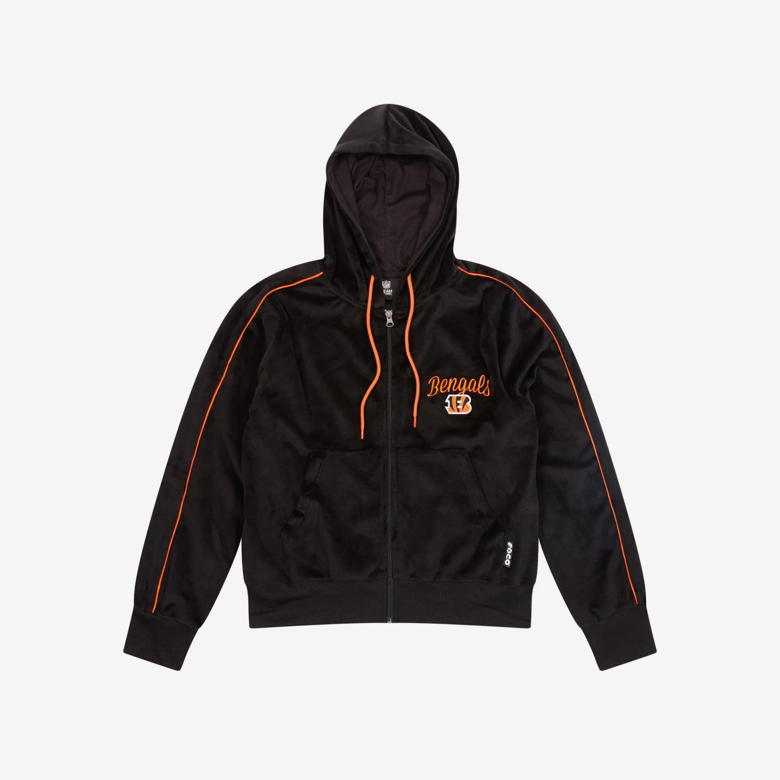 Cincinnati Bengals Womens Velour Zip Up Top - Image 4