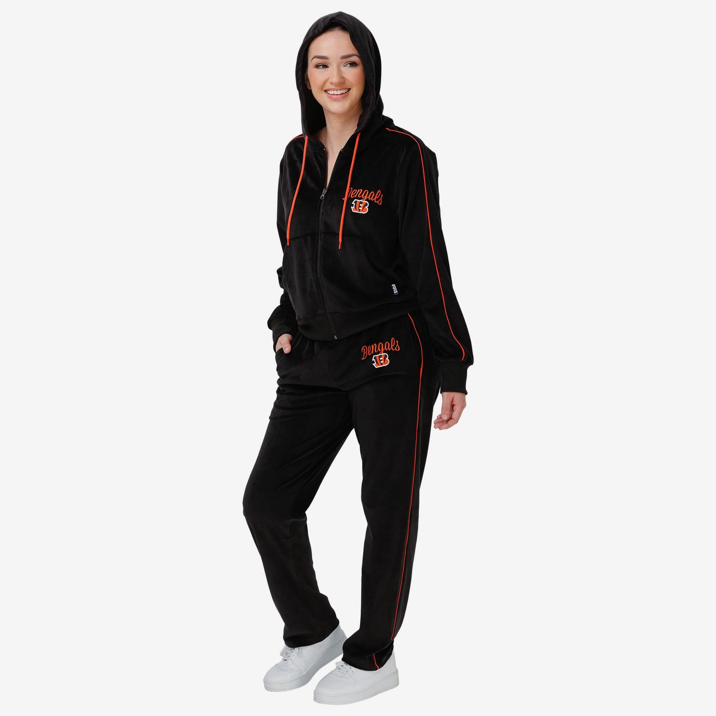 Cincinnati Bengals Womens Velour Zip Up Top - Image 5