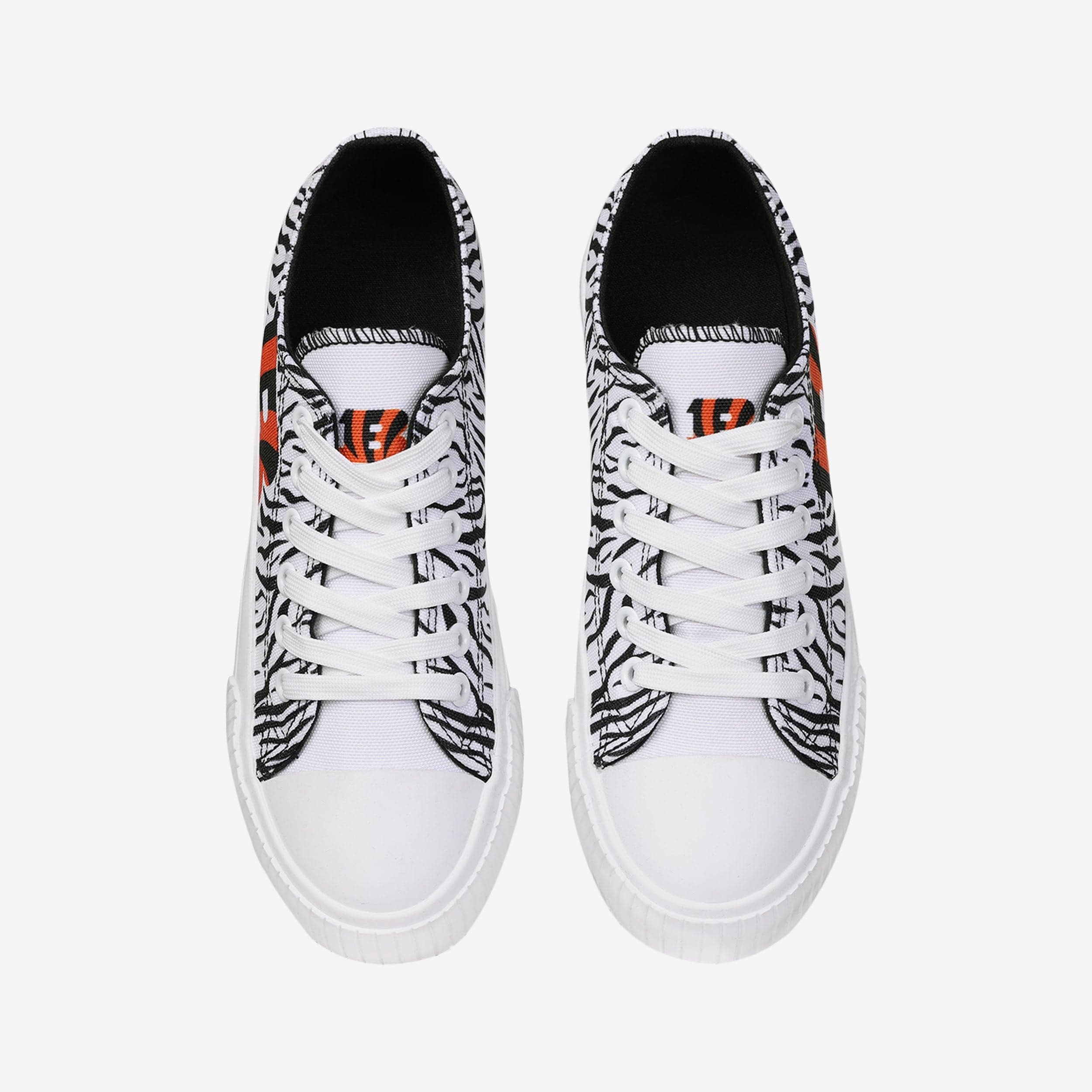Cincinnati Bengals Womens White Stripe Low Top Canvas Shoe - Image 4