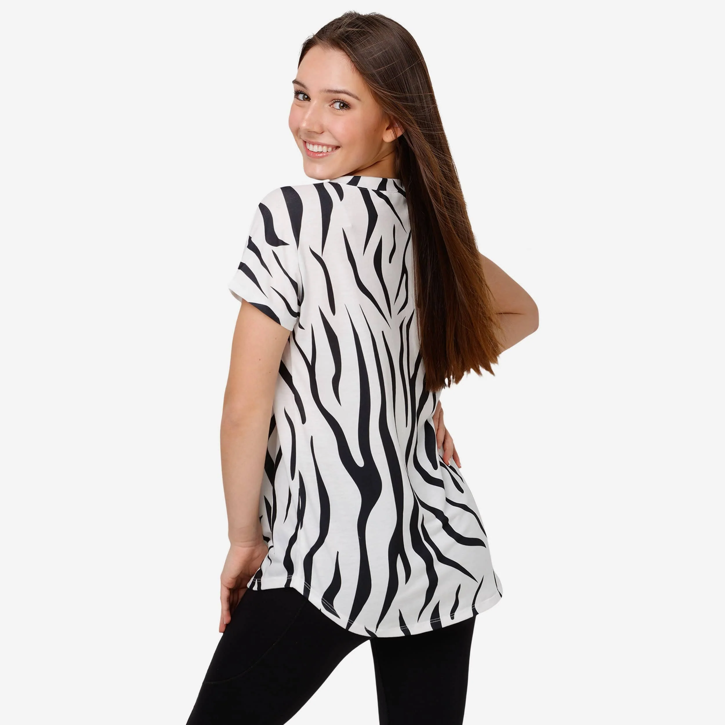 Cincinnati Bengals Womens White Stripe Wordmark Tunic - Image 2