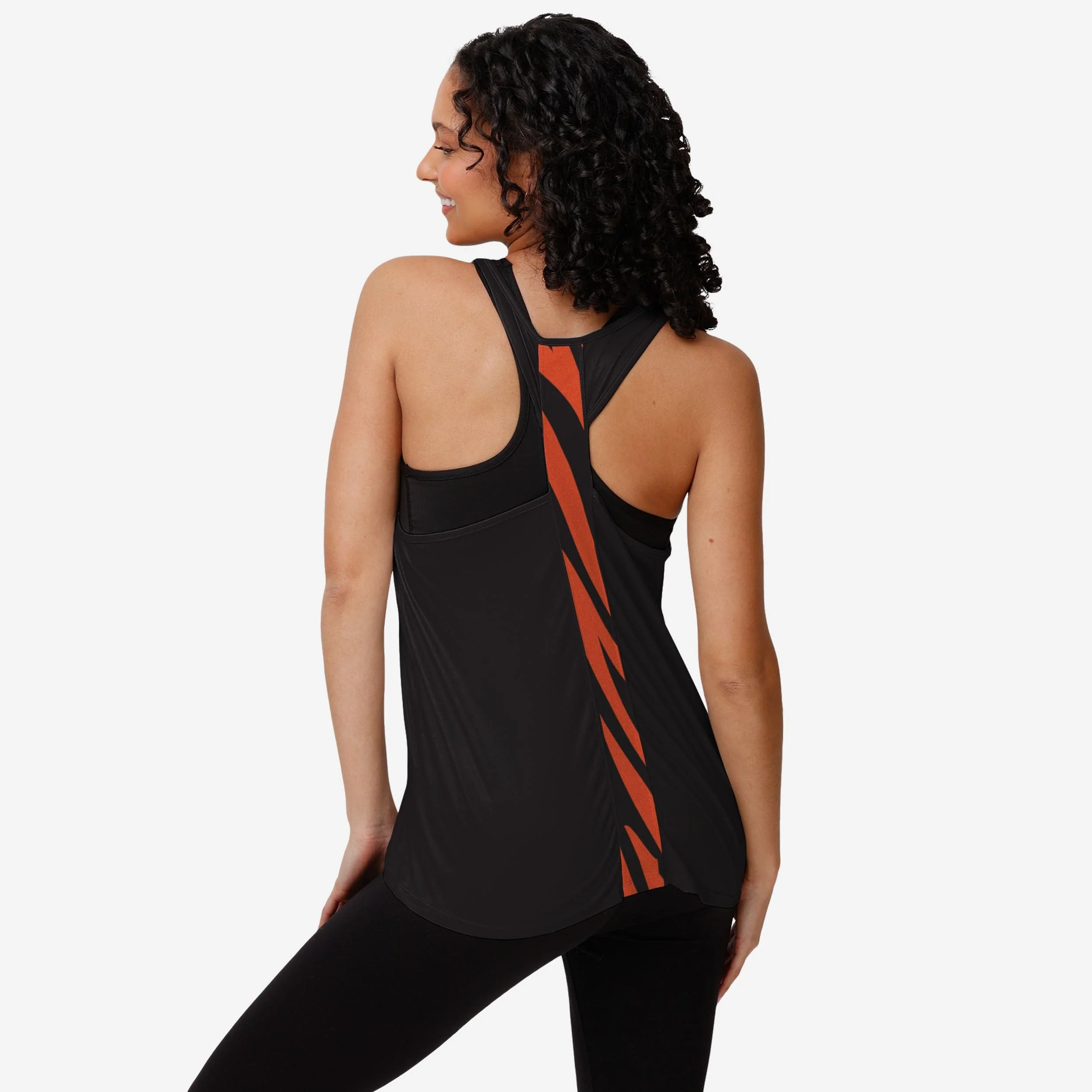 Cincinnati Bengals Womens Wordmark Team Stripe Sleeveless Top - Image 2