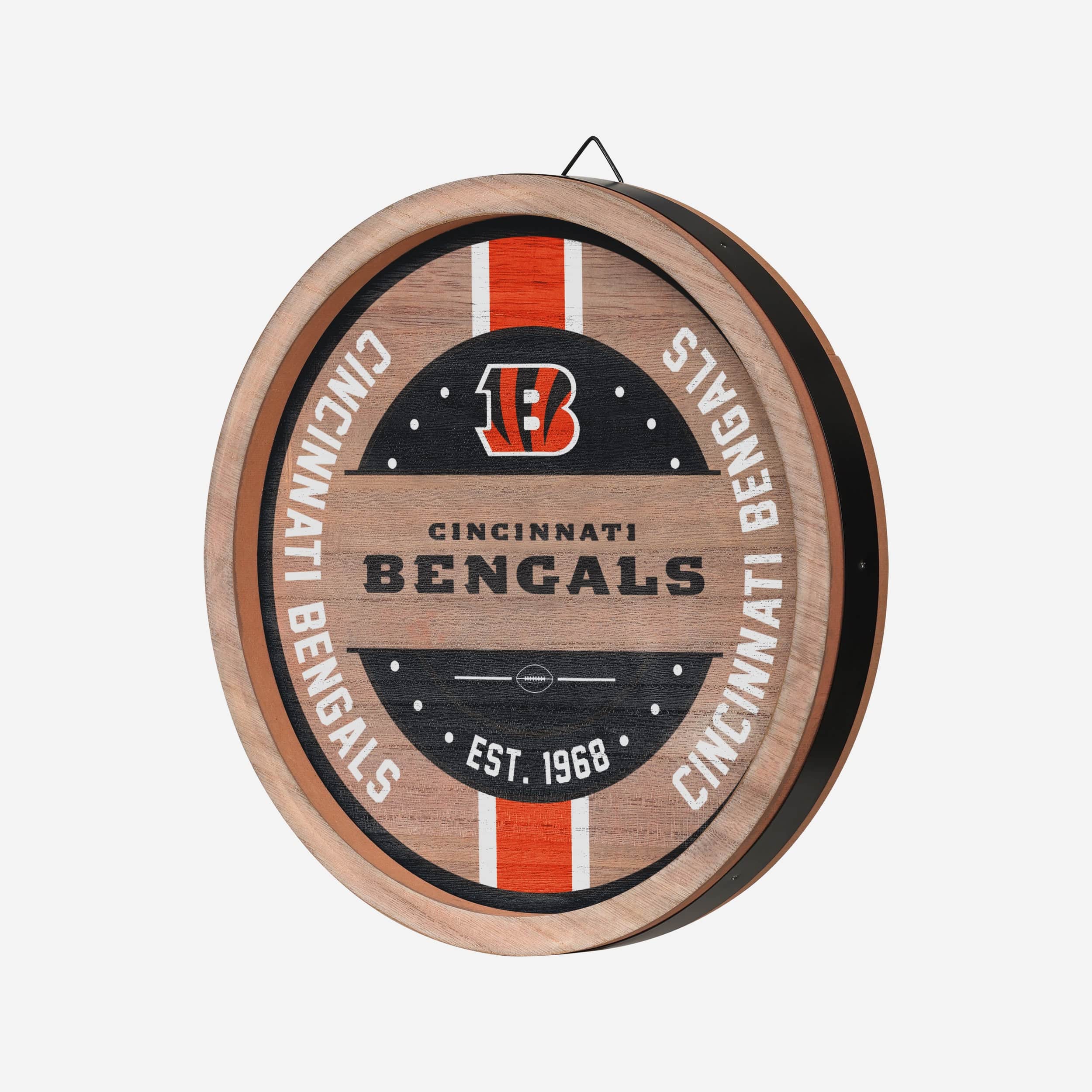 Cincinnati Bengals Wooden Barrel Sign - Image 2