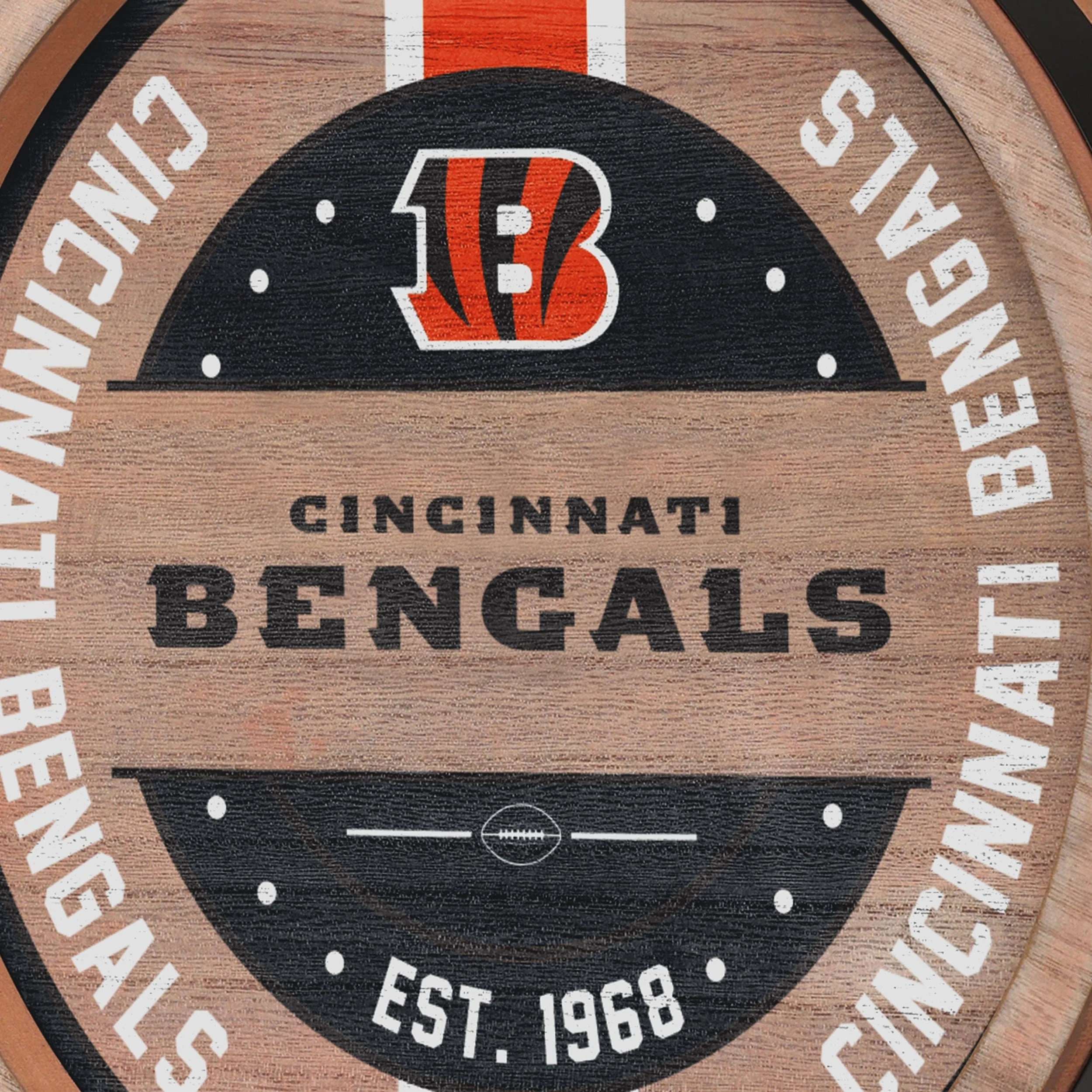 Cincinnati Bengals Wooden Barrel Sign - Image 4