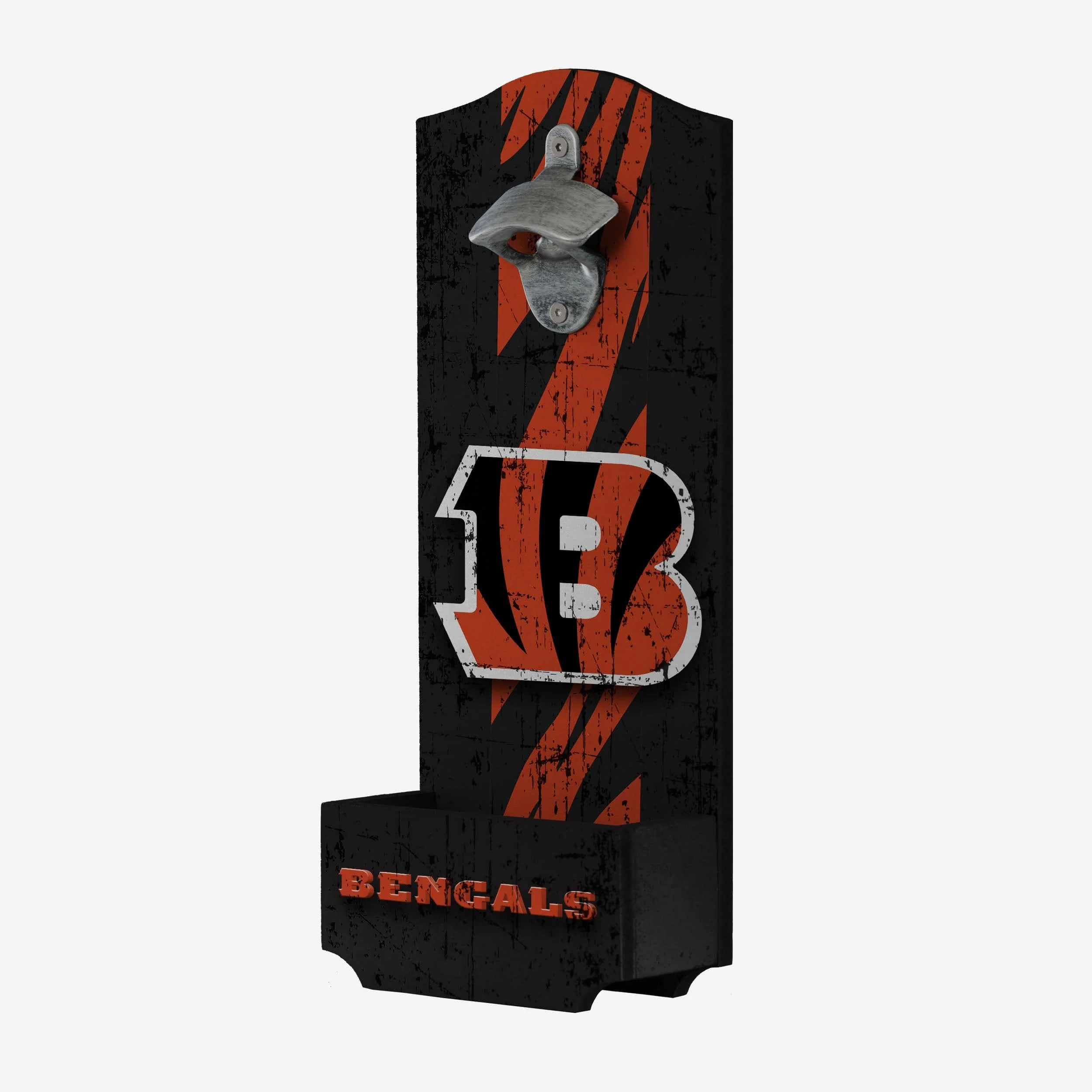 Cincinnati Bengals Wooden Bottle Cap Opener Sign