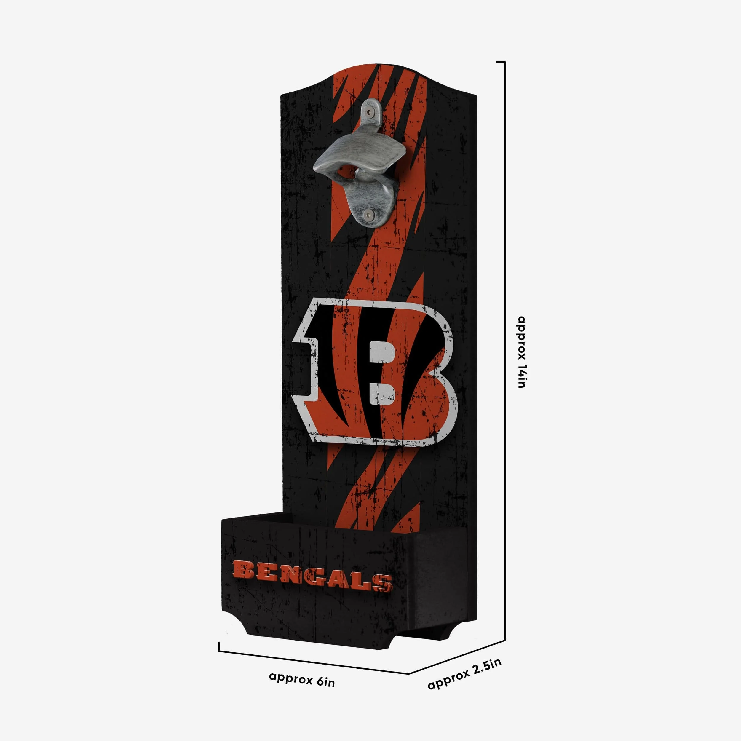 Cincinnati Bengals Wooden Bottle Cap Opener Sign - Image 5