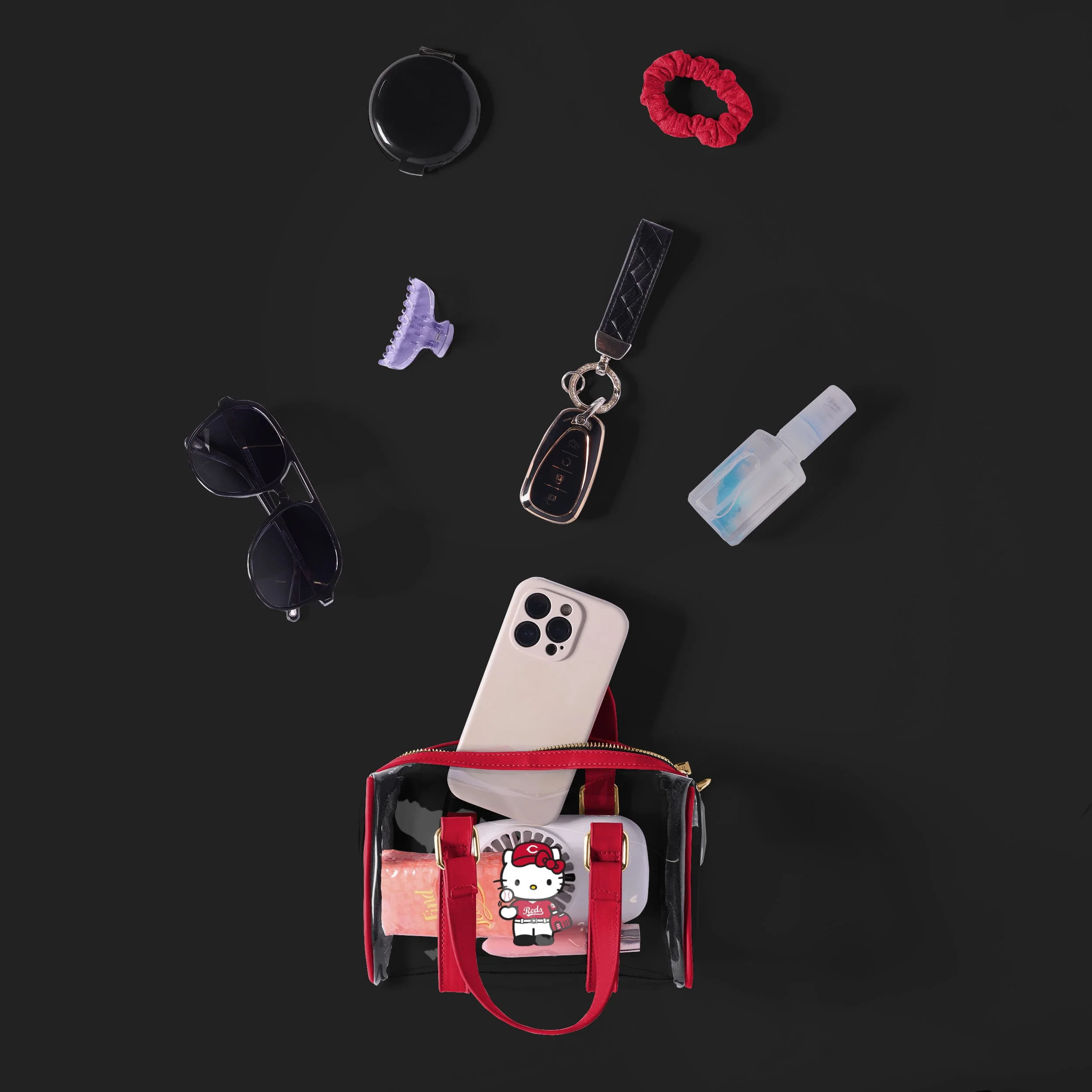Cincinnati Reds Hello Kitty® Clear Barrel Bag - Image 3