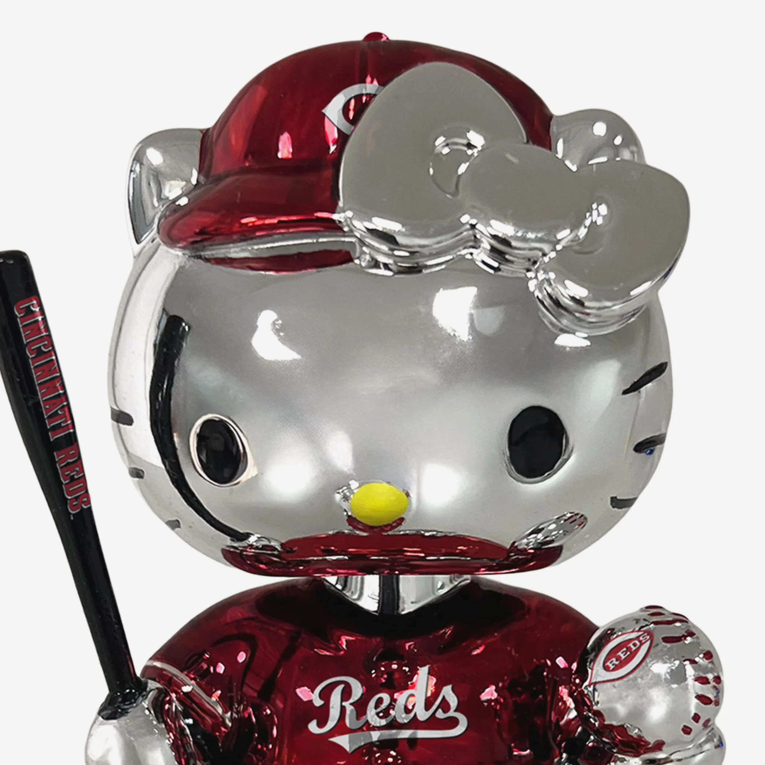 Cincinnati Reds Hello Kitty® Electroplated Edition Mini Bobblehead - Image 2