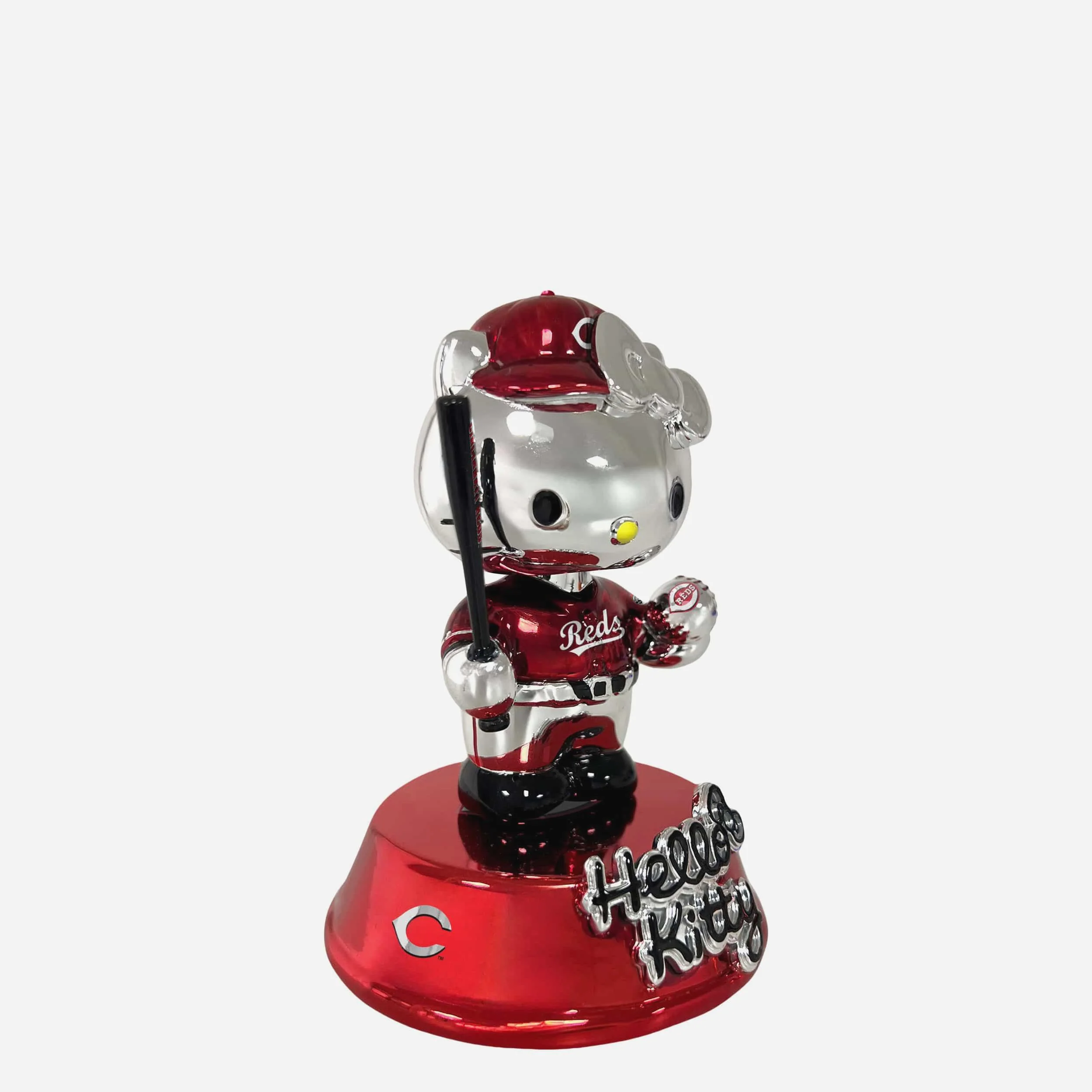 Cincinnati Reds Hello Kitty® Electroplated Edition Mini Bobblehead - Image 4