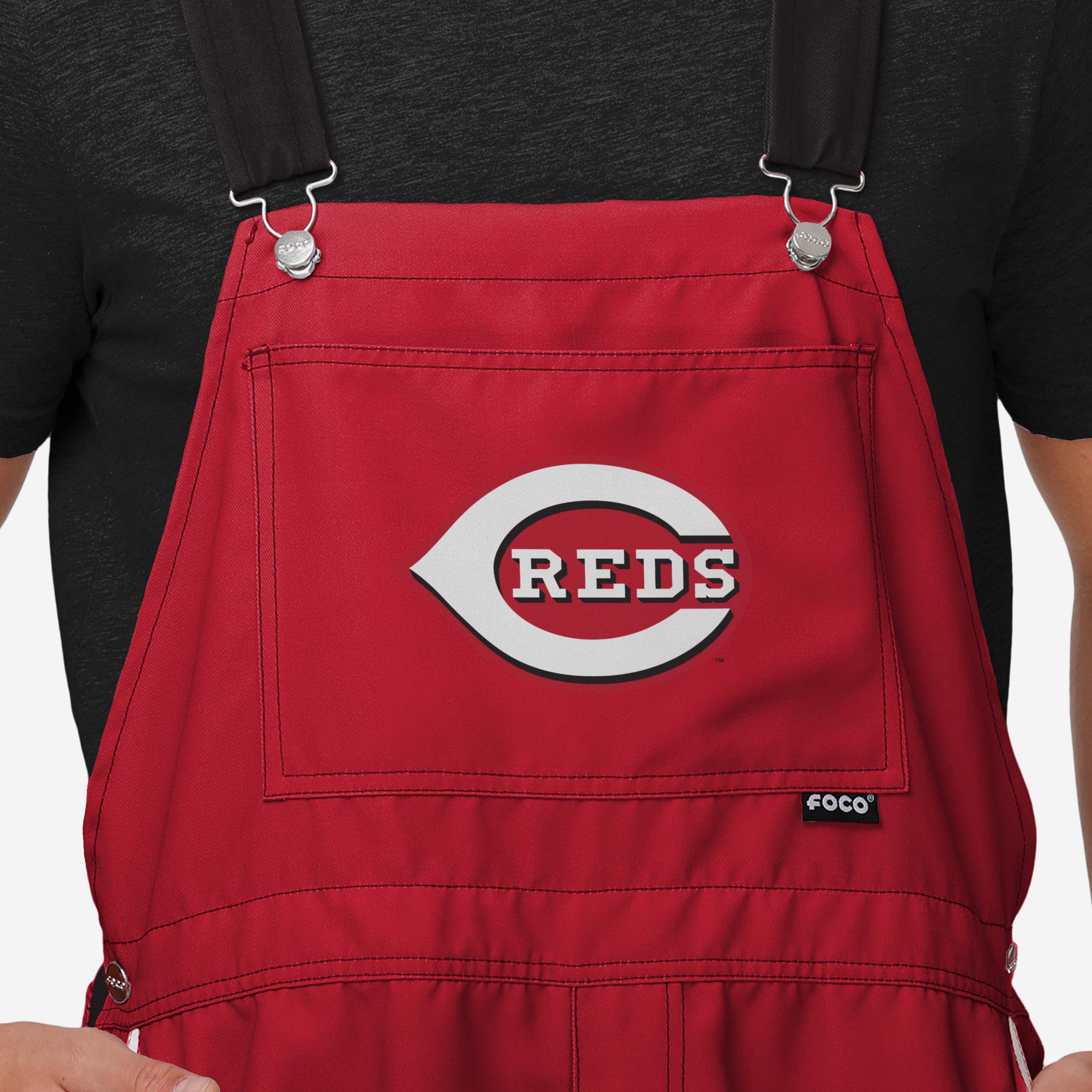 Cincinnati Reds Mens Team Stripe Bib Shortalls - Image 3