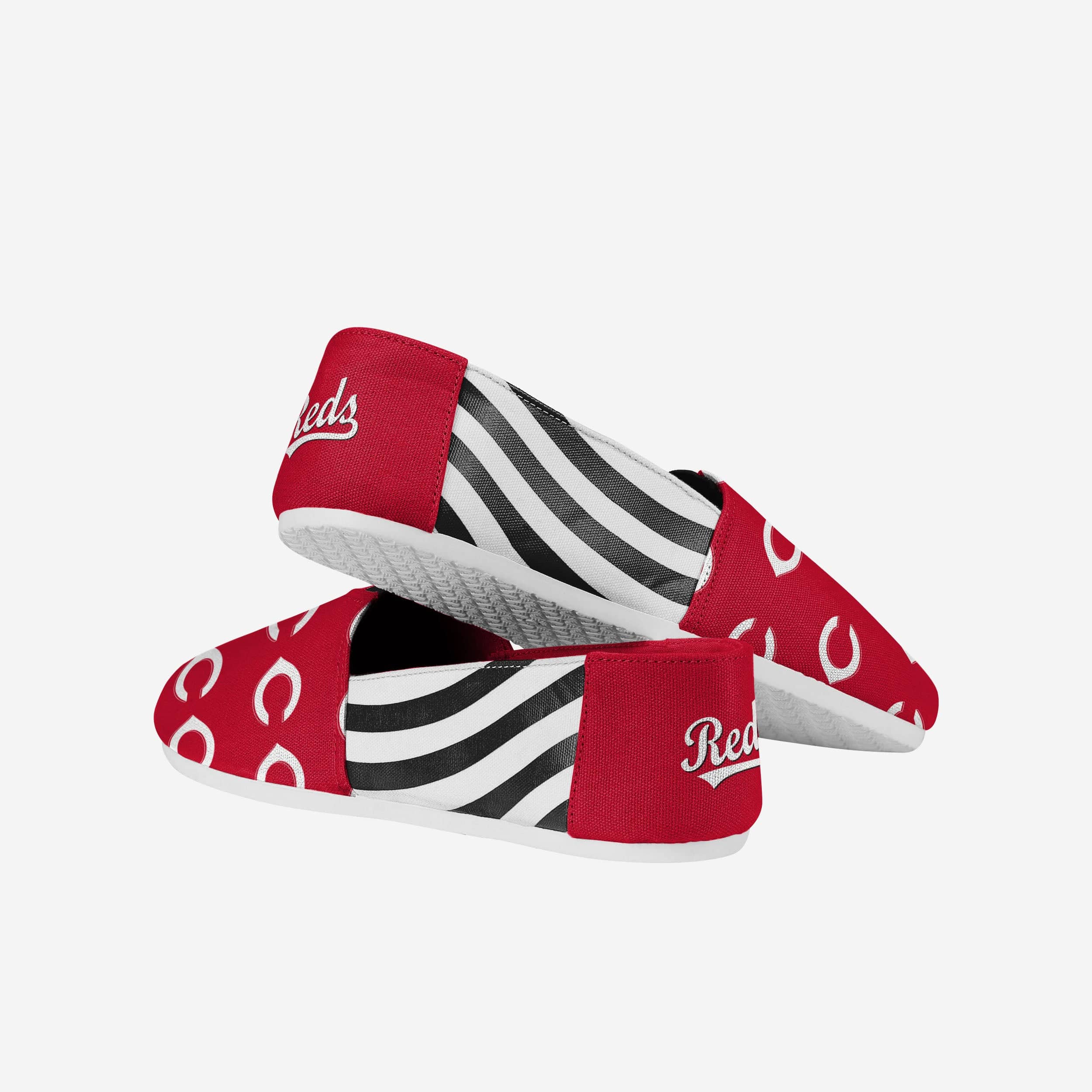 Cincinnati Reds Womens Stripe Canvas Shoe - Image 3