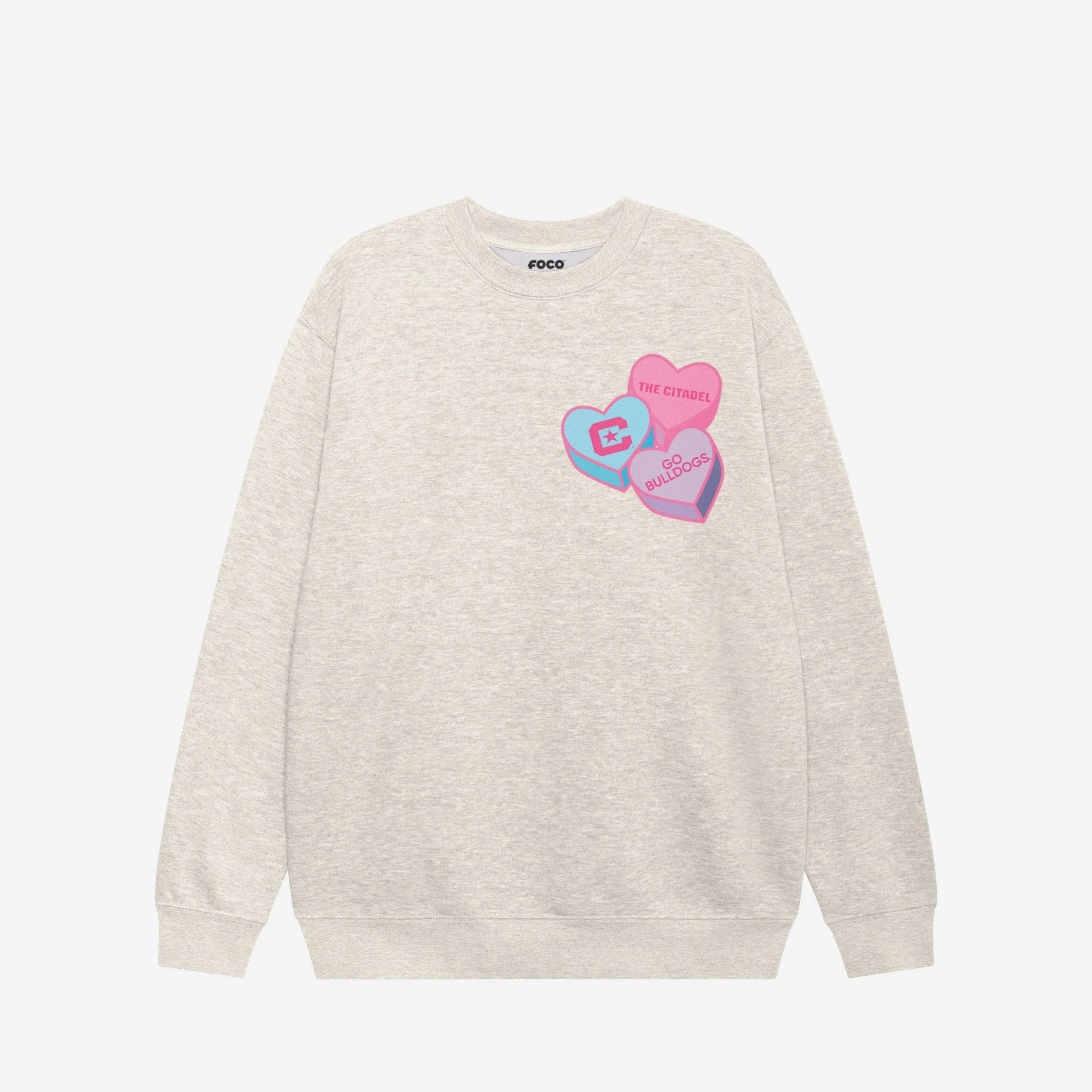 Citadel Bulldogs Candy Heart Crew Neck Sweatshirt