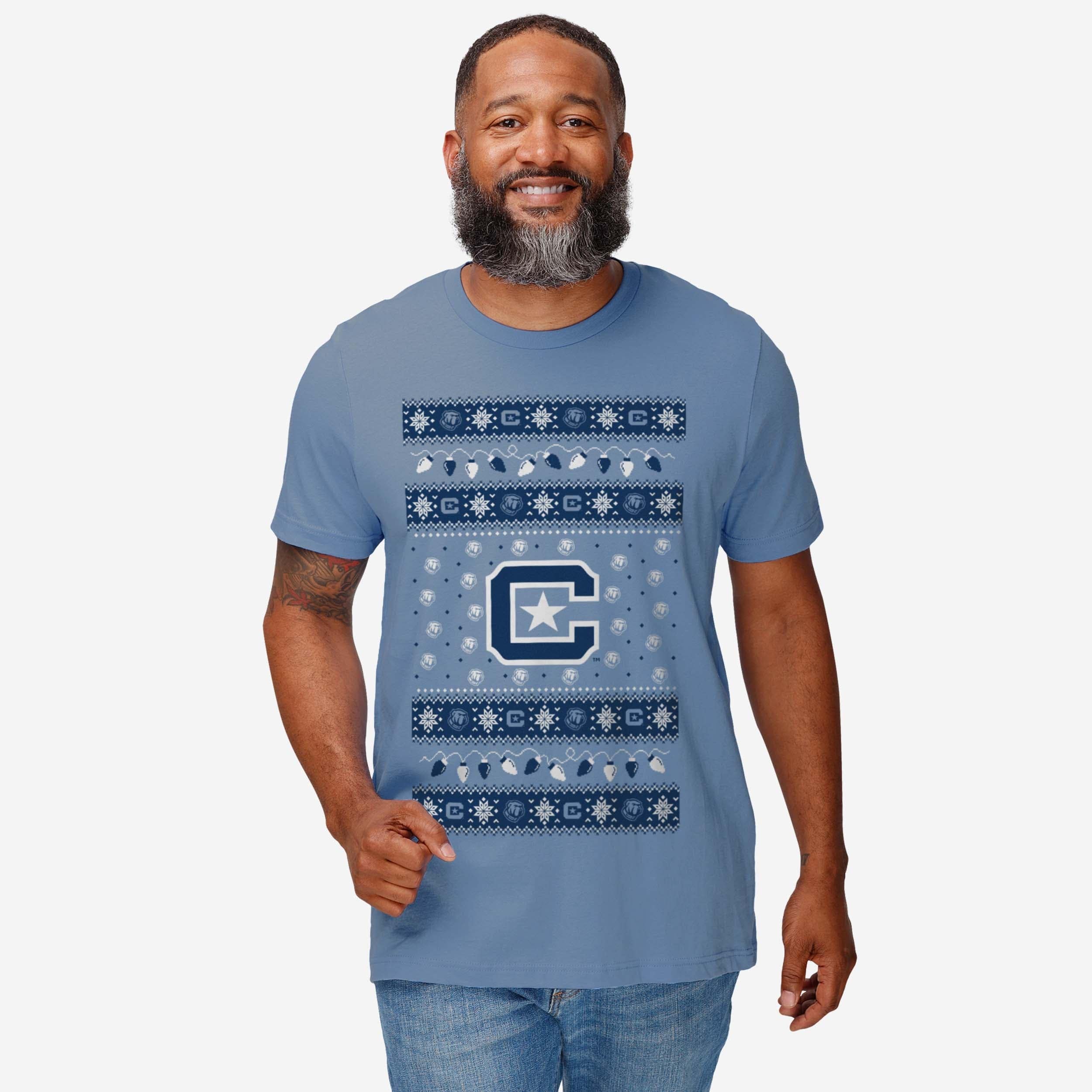 Citadel Bulldogs Holiday Lights Sweater T-Shirt - Image 2