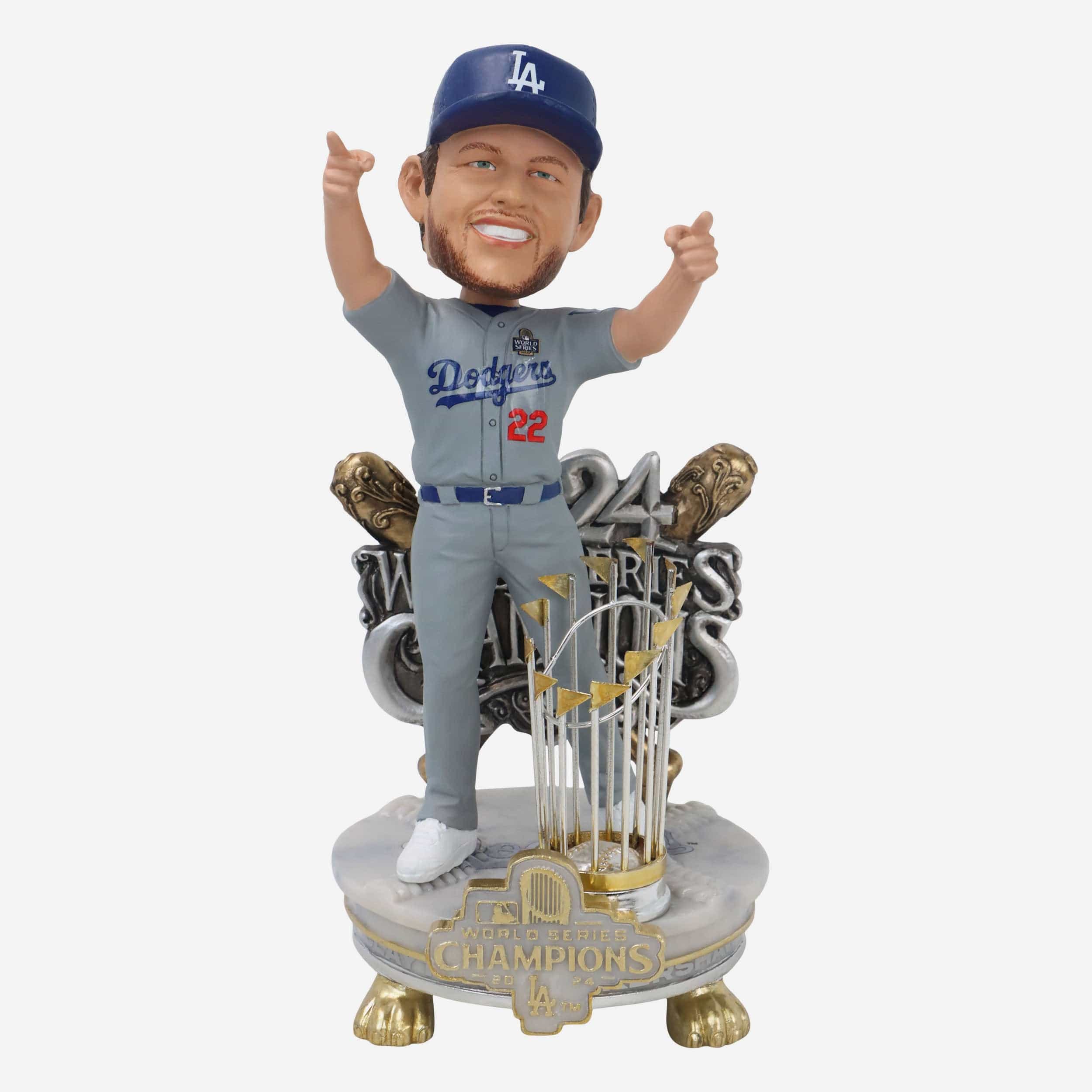 Clayton Kershaw Los Angeles Dodgers 2024 World Series Champions Alternate Jersey Celebration Bobblehead