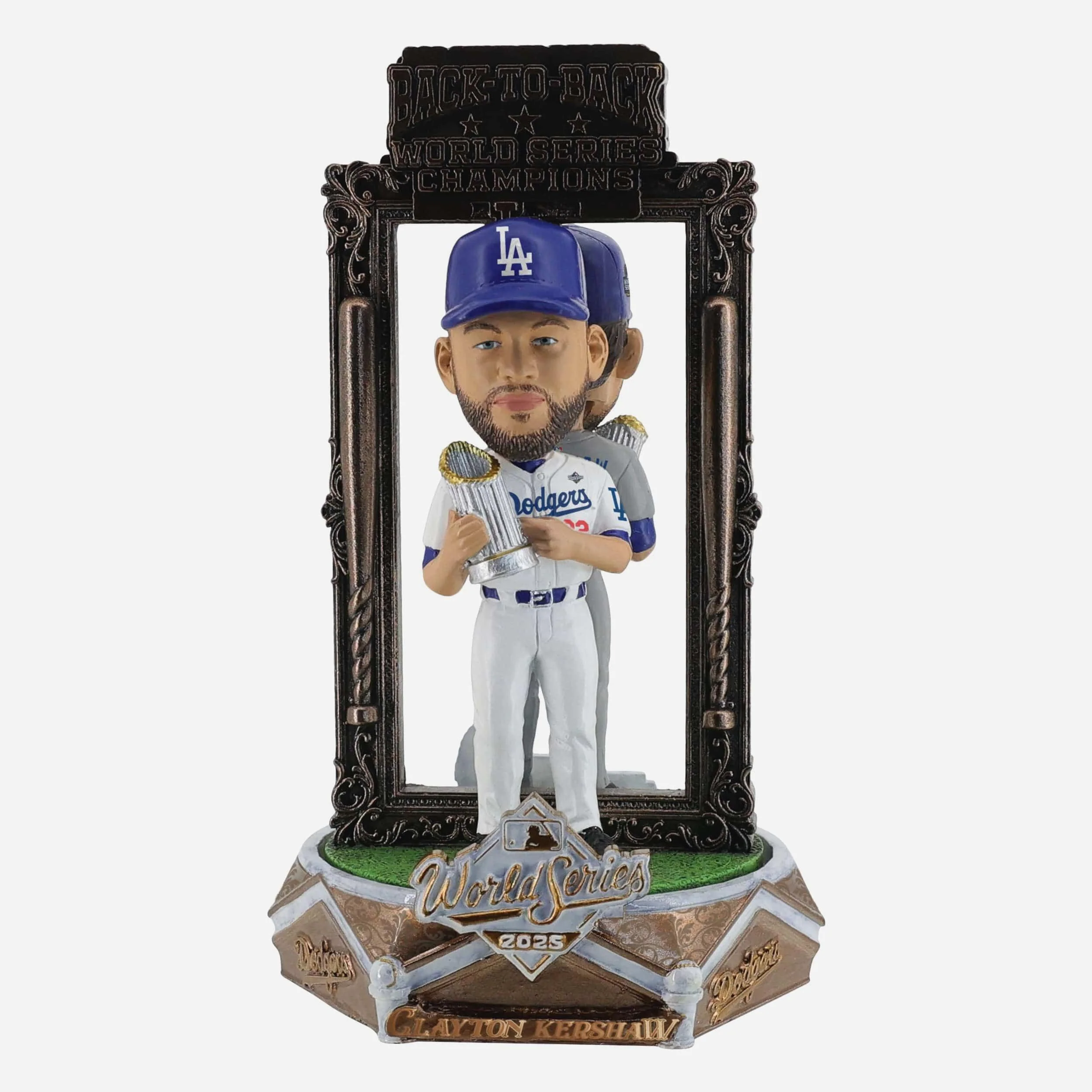 Clayton Kershaw Los Angeles Dodgers 2025 Back To Back World Series Champions Dual Spinner Bobblehead
