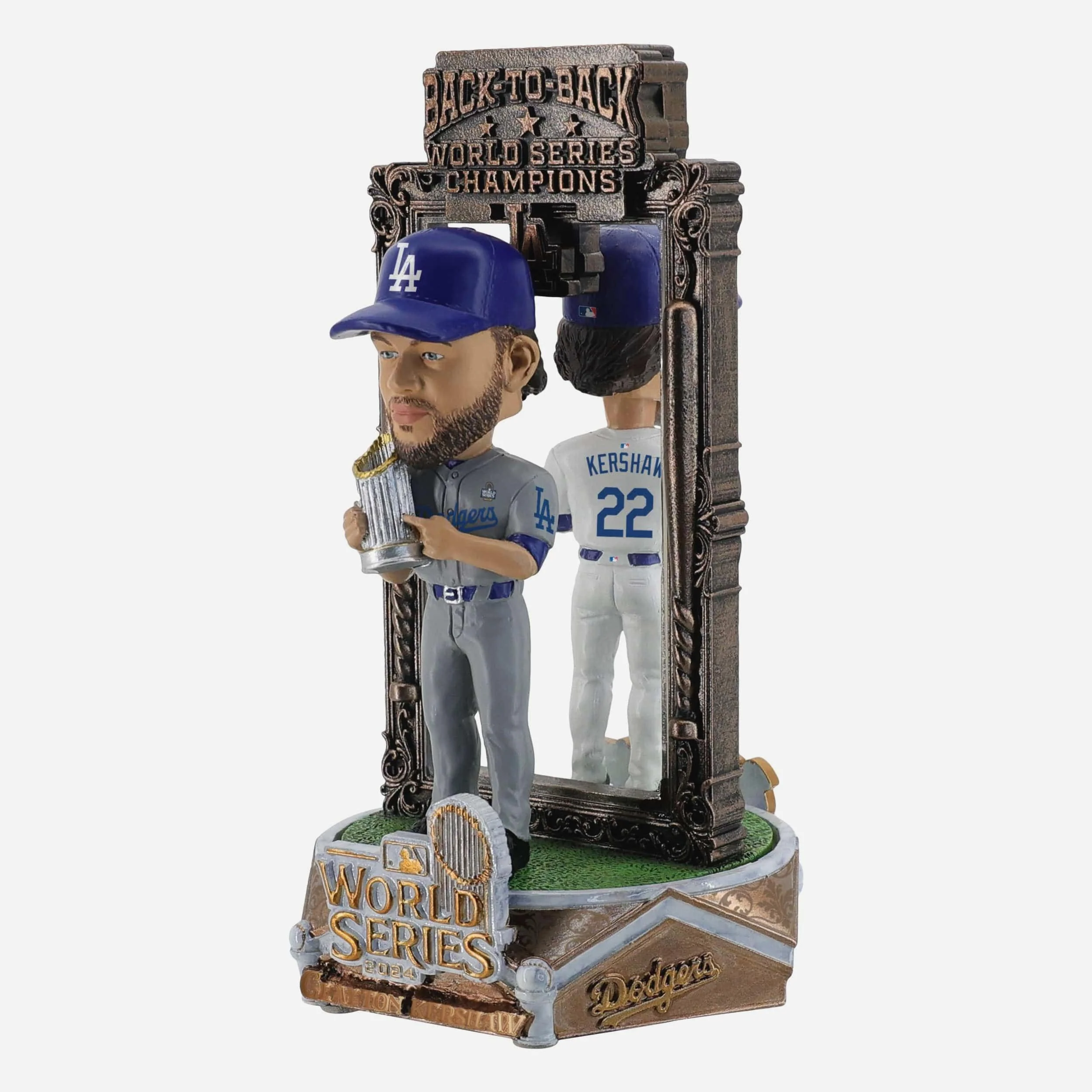 Clayton Kershaw Los Angeles Dodgers 2025 Back To Back World Series Champions Dual Spinner Bobblehead - Image 4