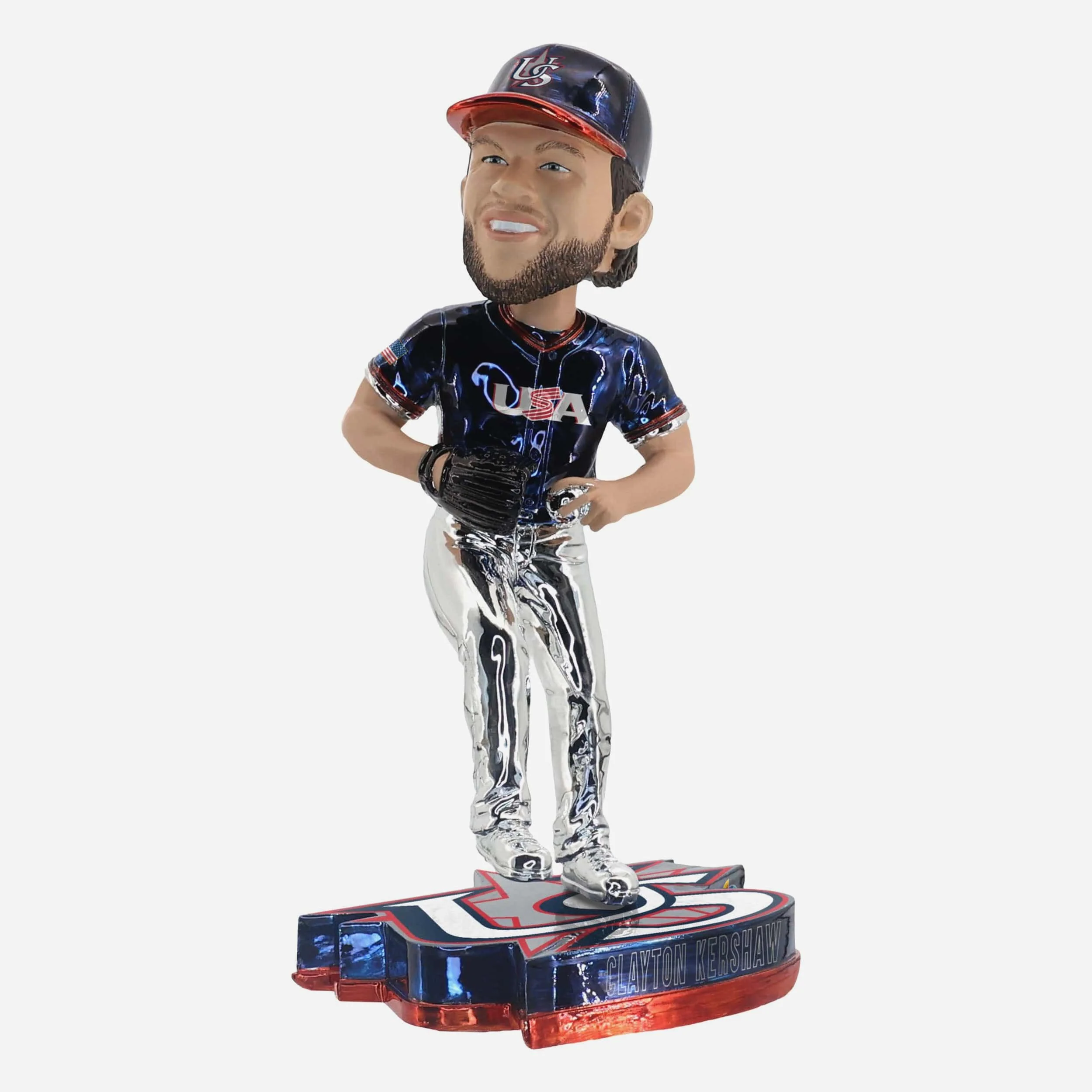 Clayton Kershaw USA 2026 World Baseball Classic Electroplated Edition Bobblehead - Image 4