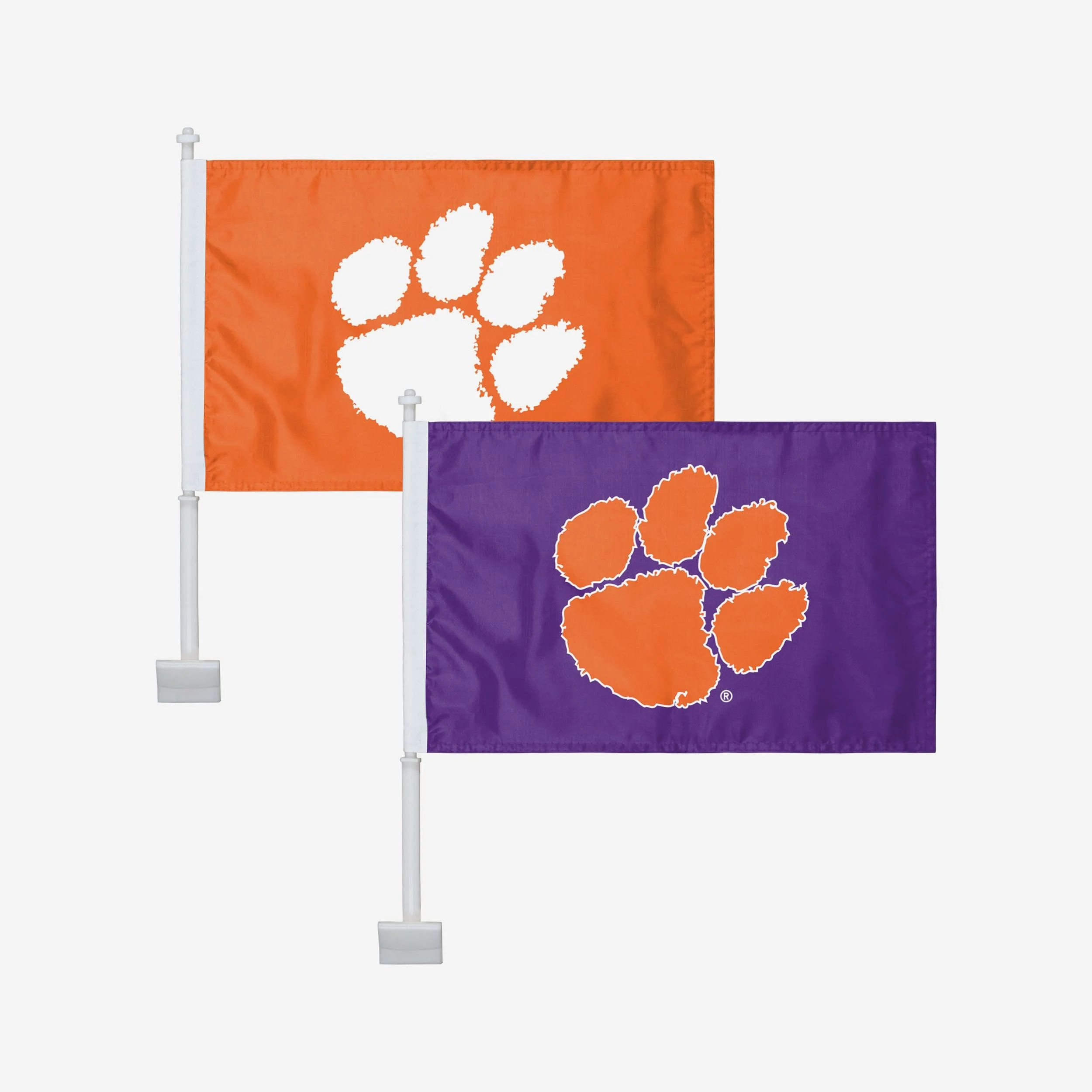 Clemson Tigers 2 Pack Solid Car Flag