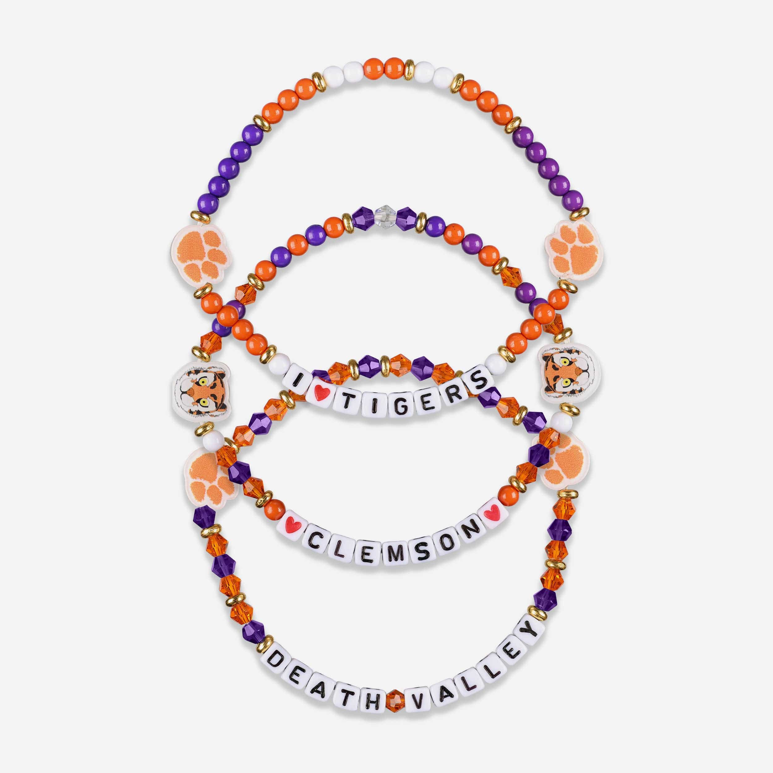 Clemson Tigers 3 Pack Friendship Bracelet