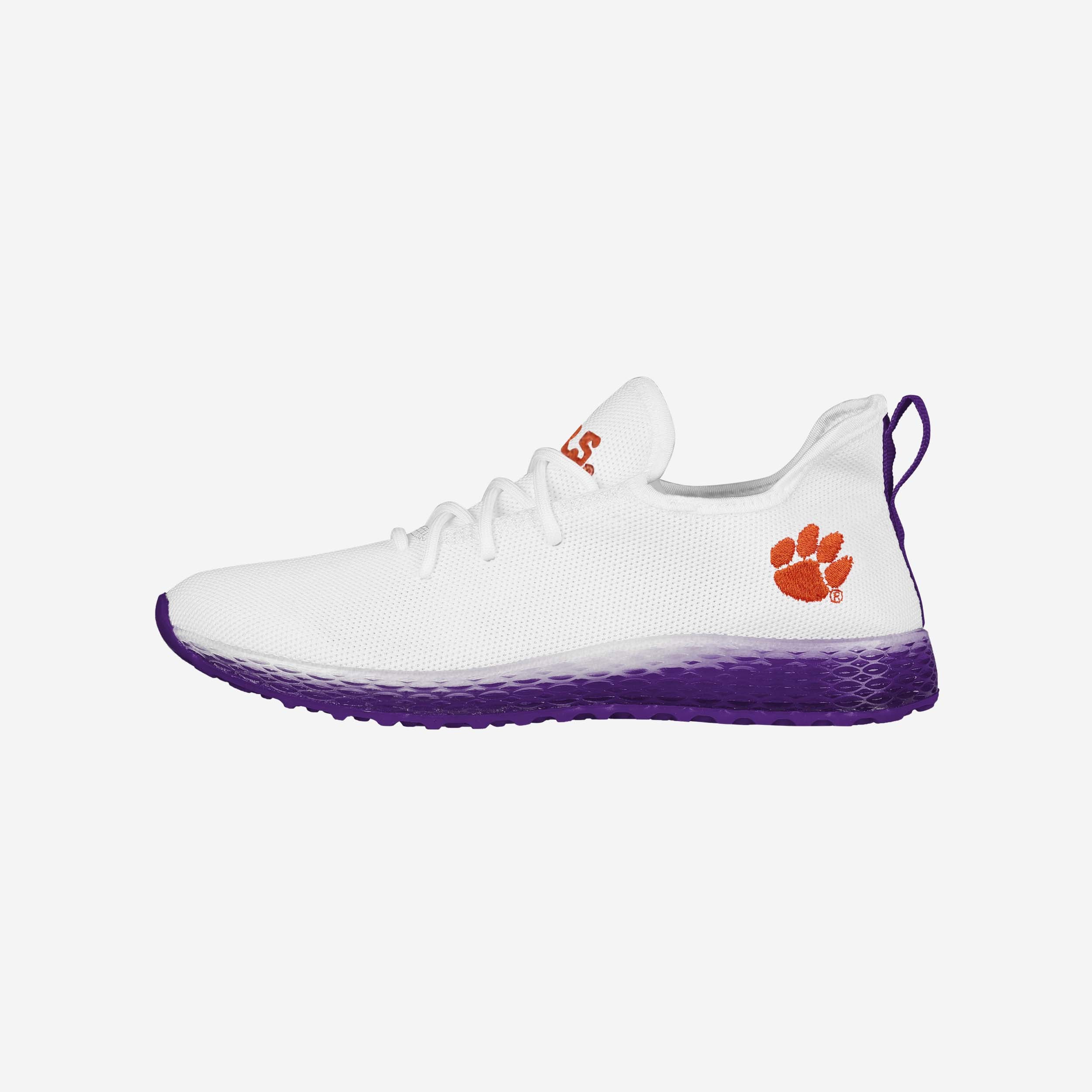 Clemson Tigers Gradient Midsole White Sneakers