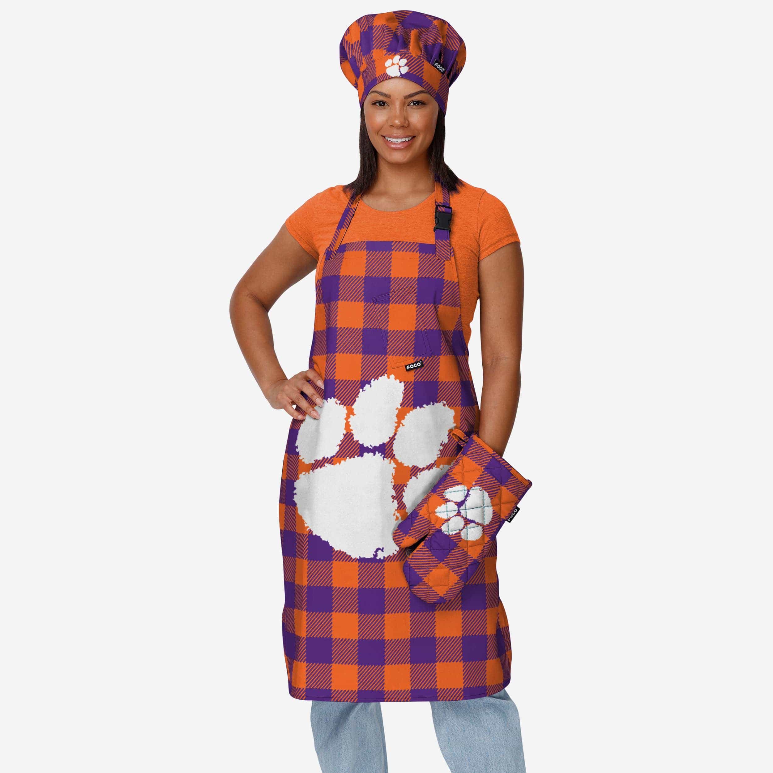 Clemson Tigers Plaid Chef Hat - Image 2