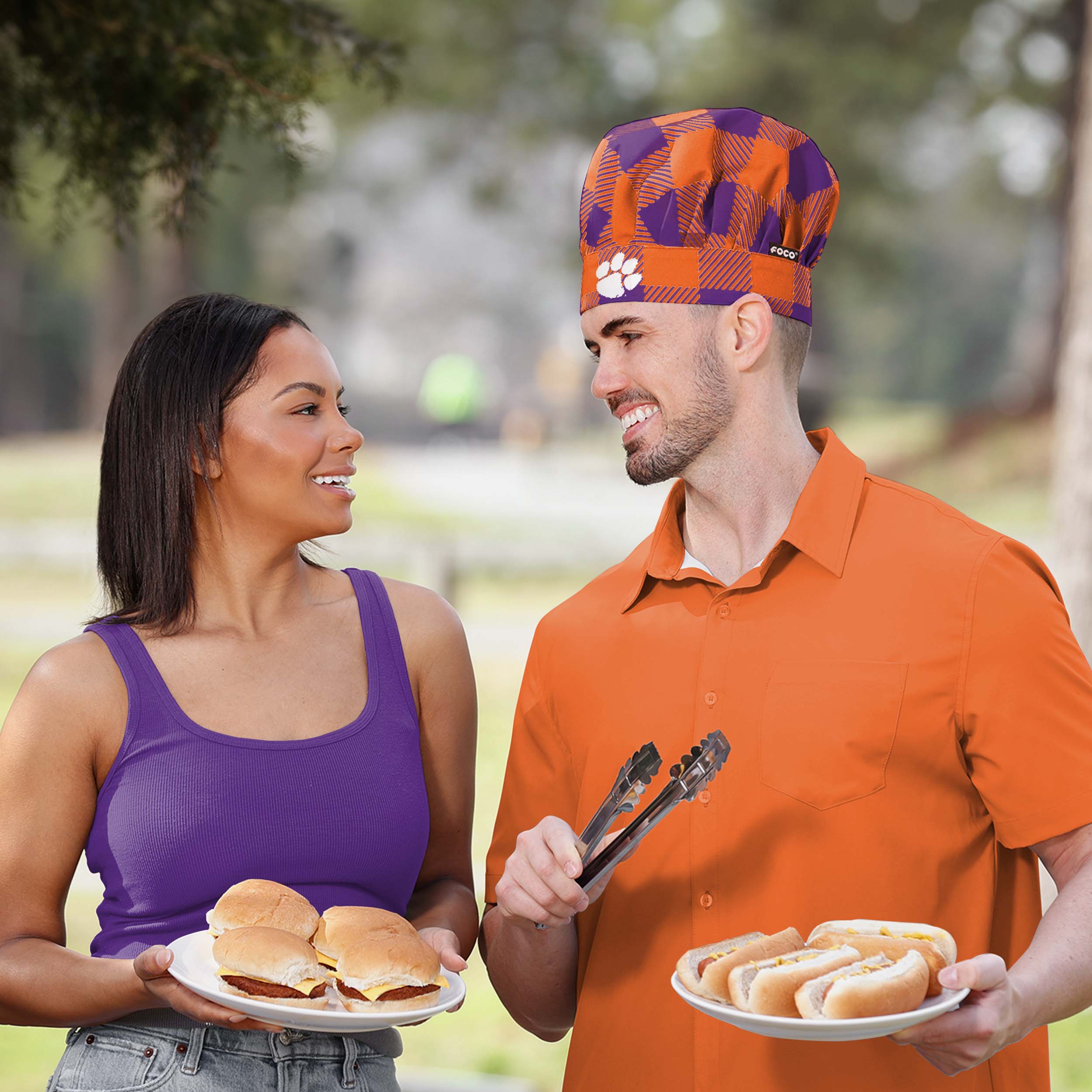 Clemson Tigers Plaid Chef Hat - Image 3
